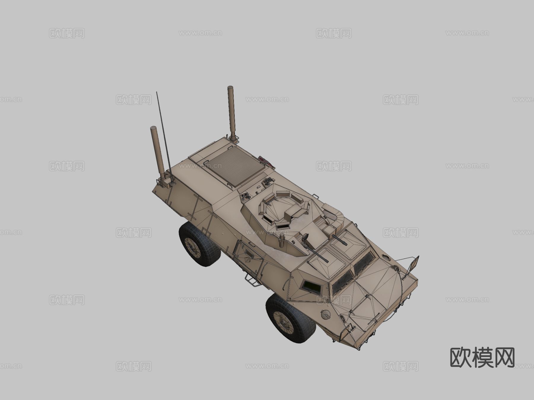 守护者装甲安全车su模型下载（渲染图1）