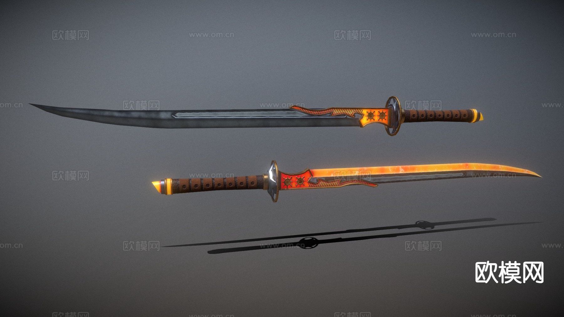 日出武士刀su模型下载（渲染图2）