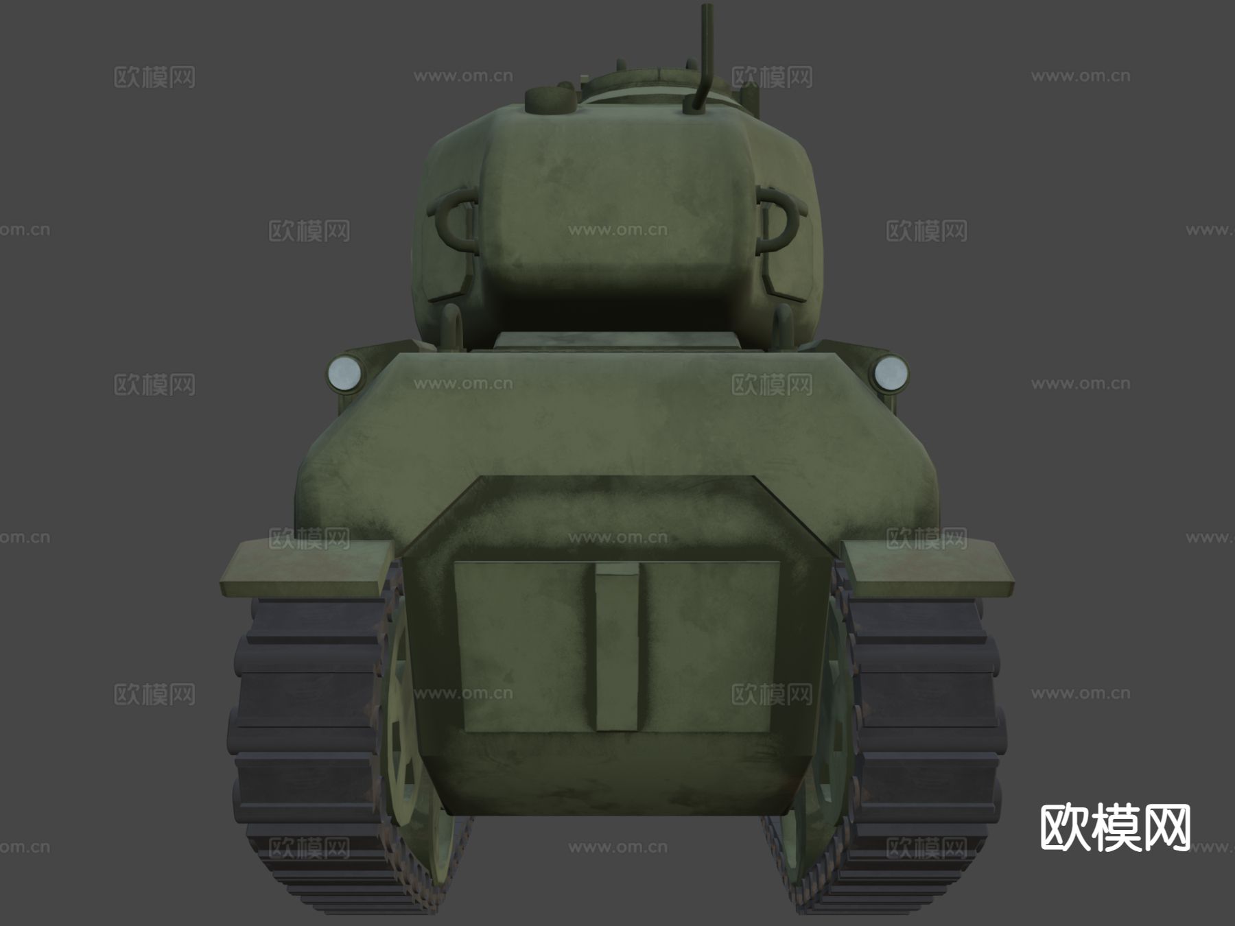 卡通谢尔曼坦克su模型下载（渲染图7）