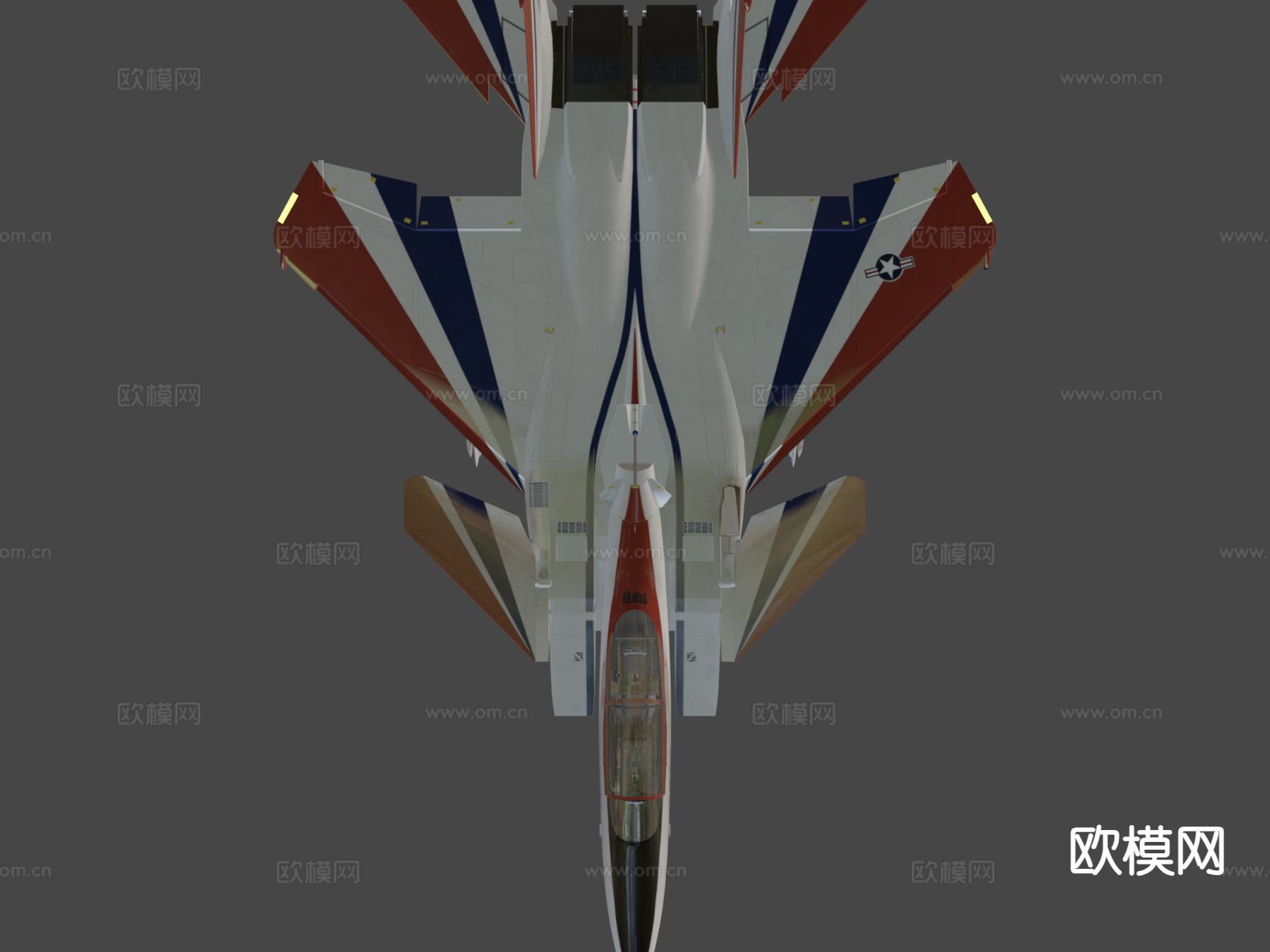 科幻飞机战斗机su模型下载（渲染图7）