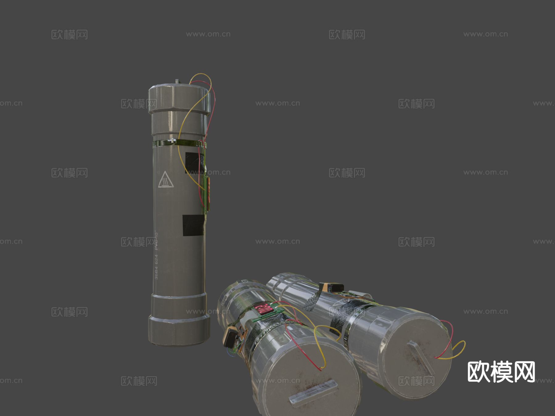 管炸弹su模型下载（渲染图4）