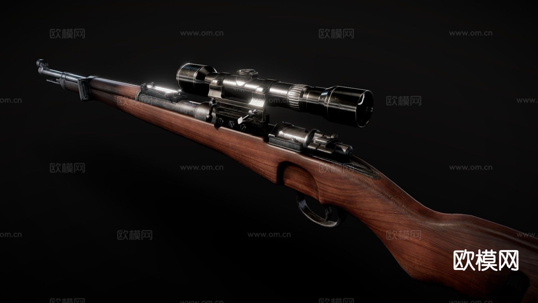 狙击步枪 枪支 枪械su模型下载（渲染图2）