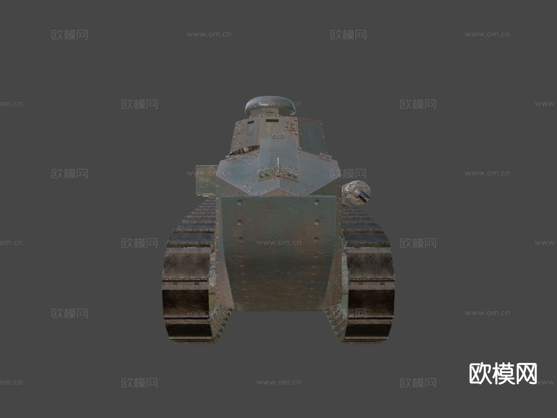 雷诺坦克 履带车 装甲车su模型下载（渲染图5）