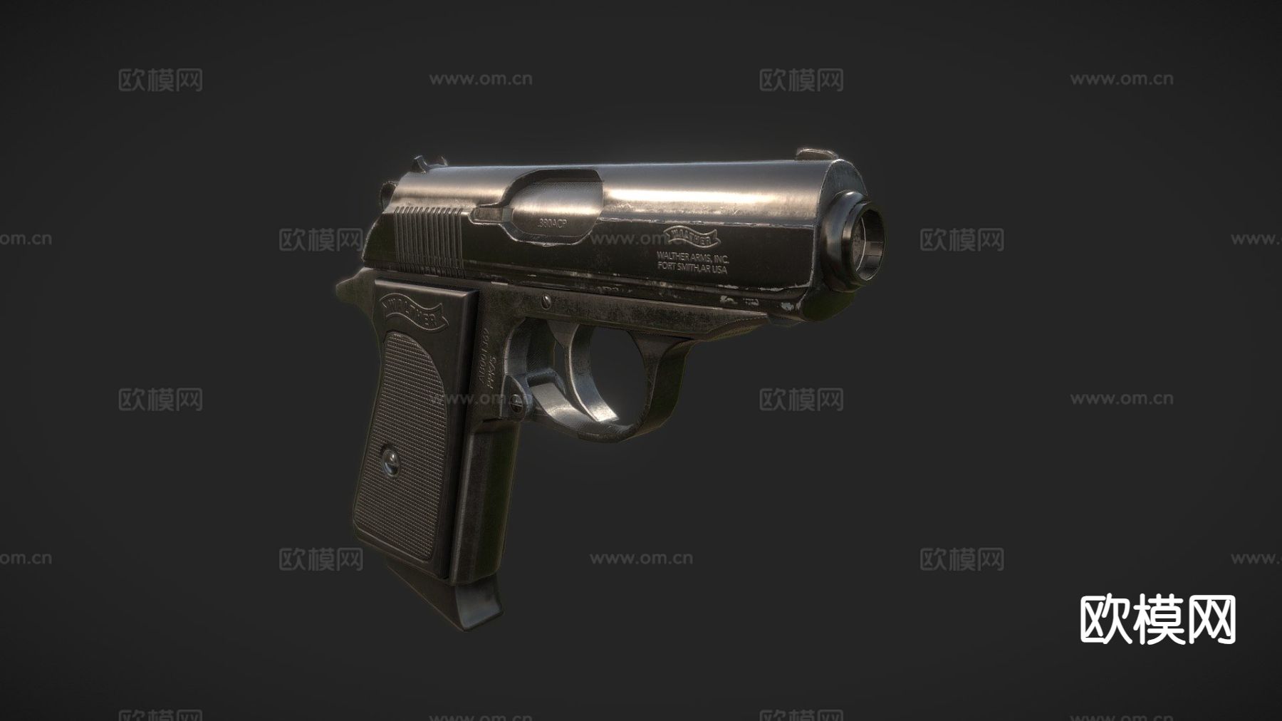 手枪 枪支 枪械su模型下载（渲染图2）