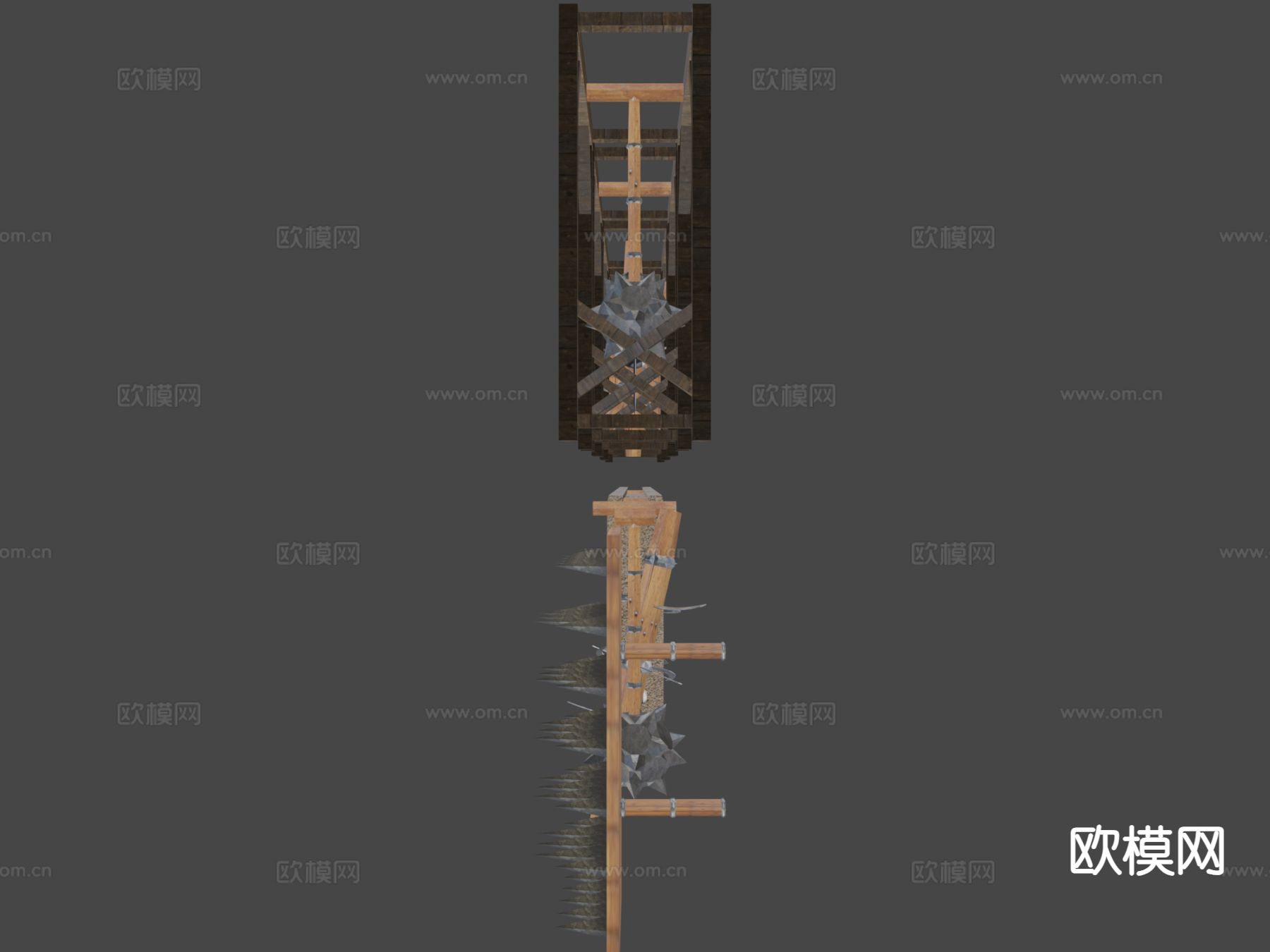 流星锤 斧头 大锤 武器su模型下载（渲染图4）