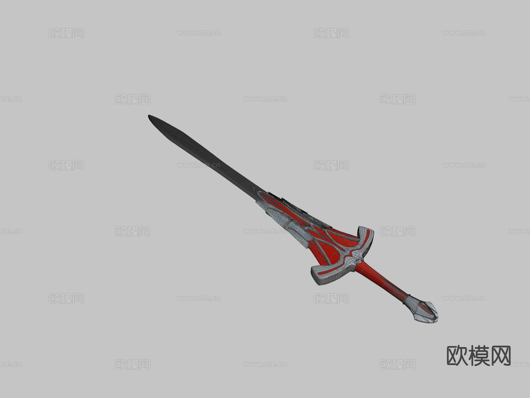 Clarent 科幻光剑 游戏道具su模型下载（渲染图1）