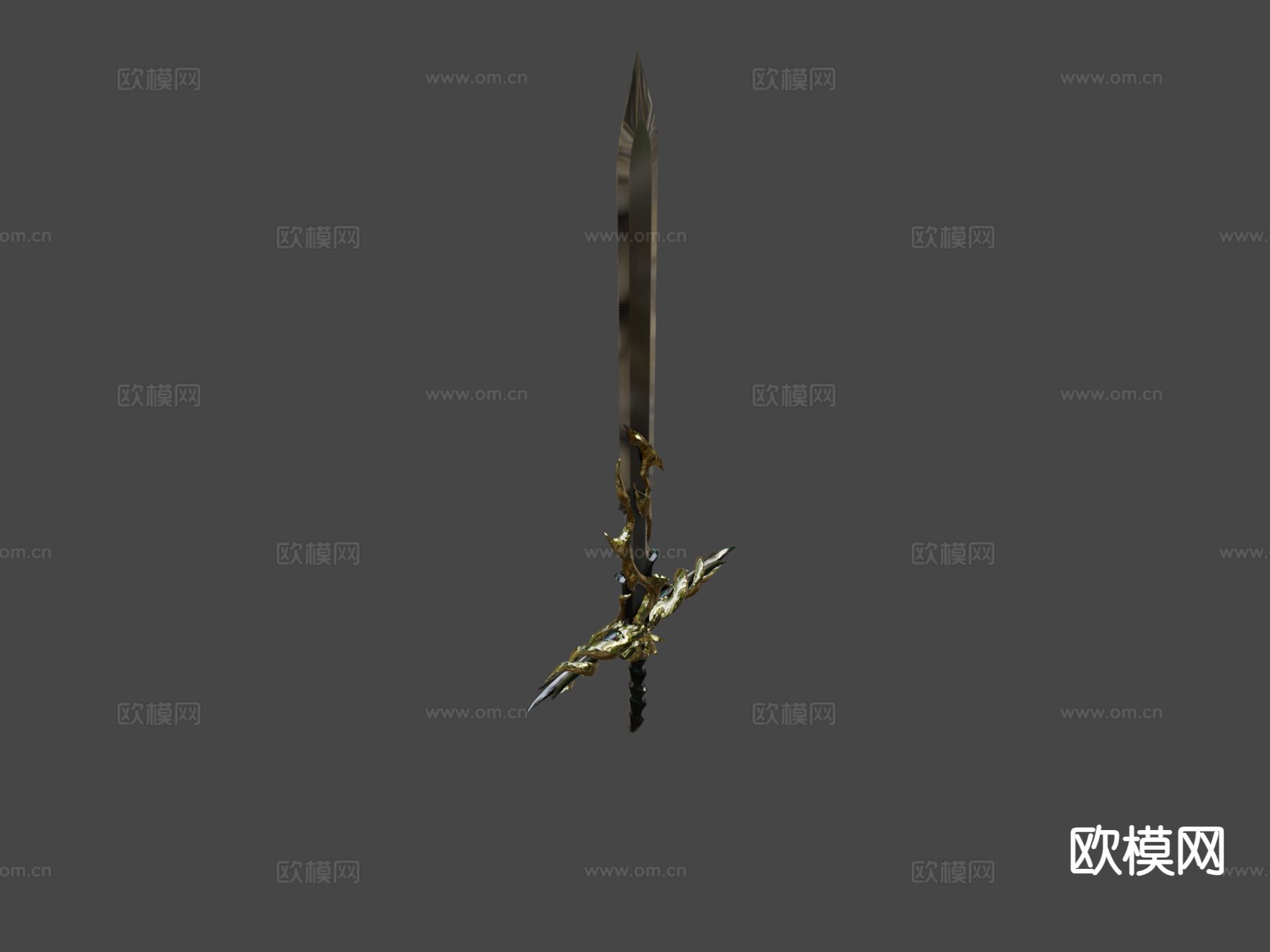 科幻光剑 大剑 游戏道具su模型下载（渲染图6）