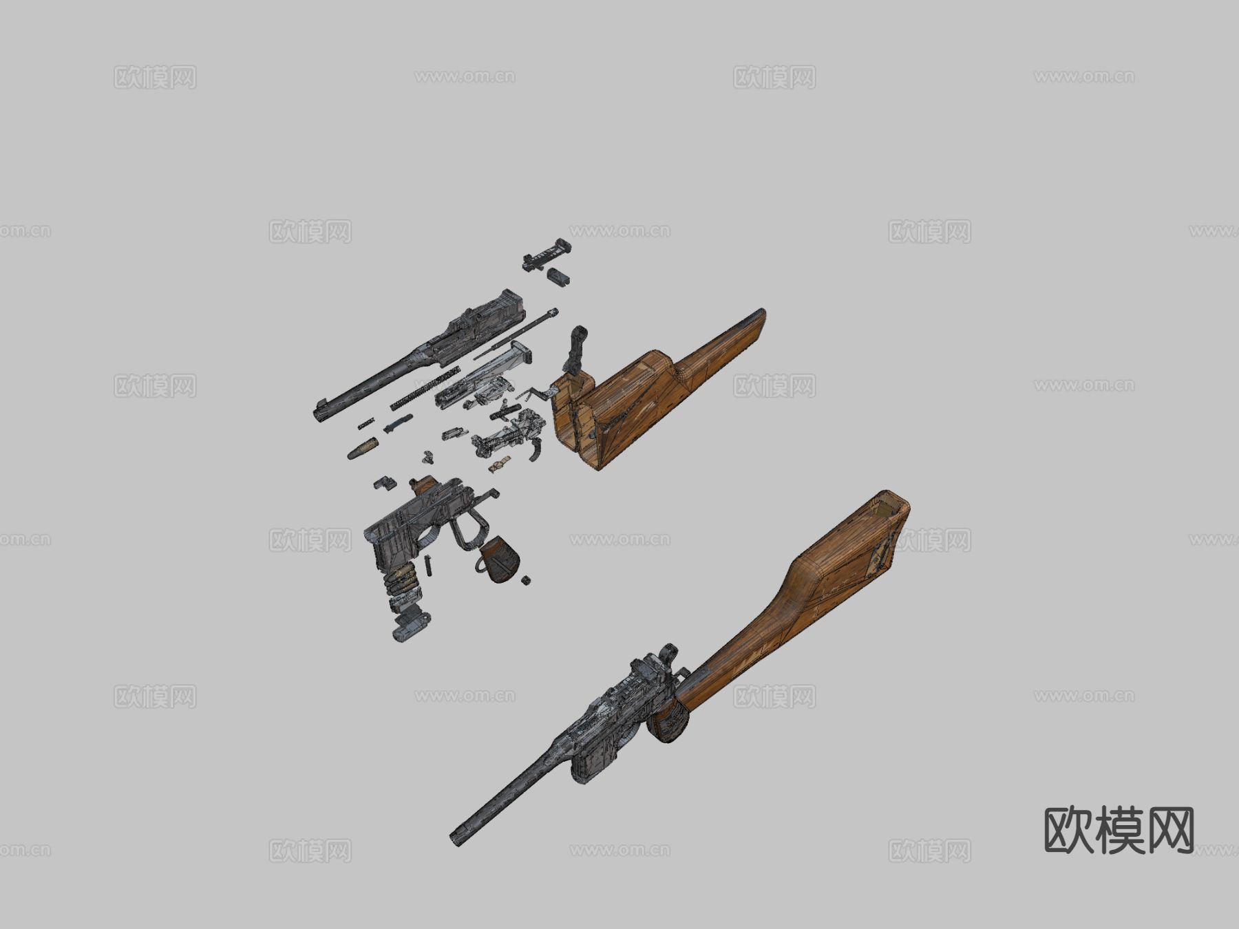 狙击步枪 枪支 枪械su模型下载（渲染图1）