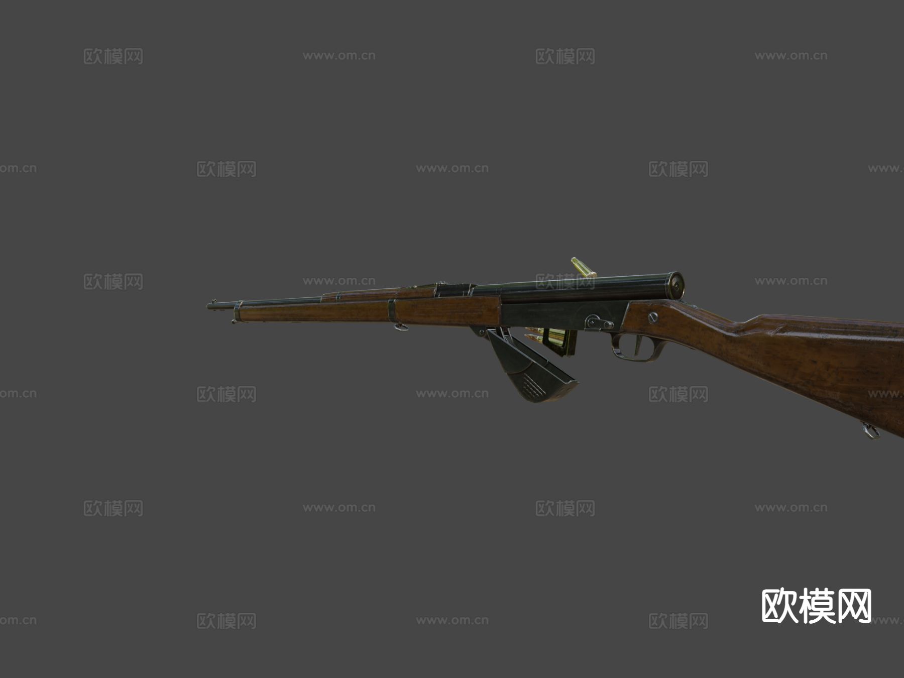 M1917 半自动步枪 枪支 枪械su模型下载（渲染图5）
