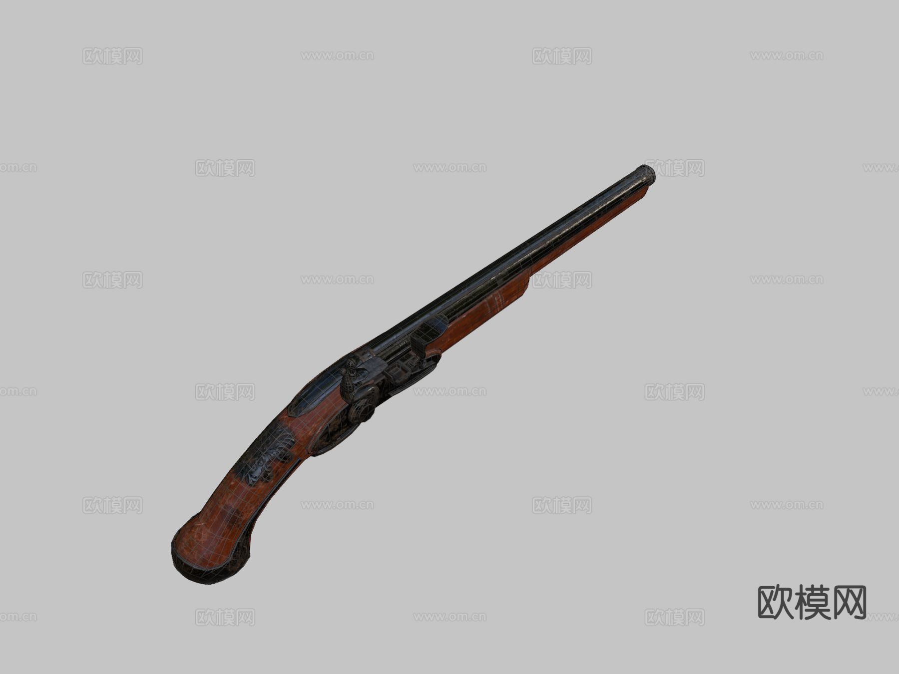 短枪 枪支 枪械su模型下载（渲染图1）