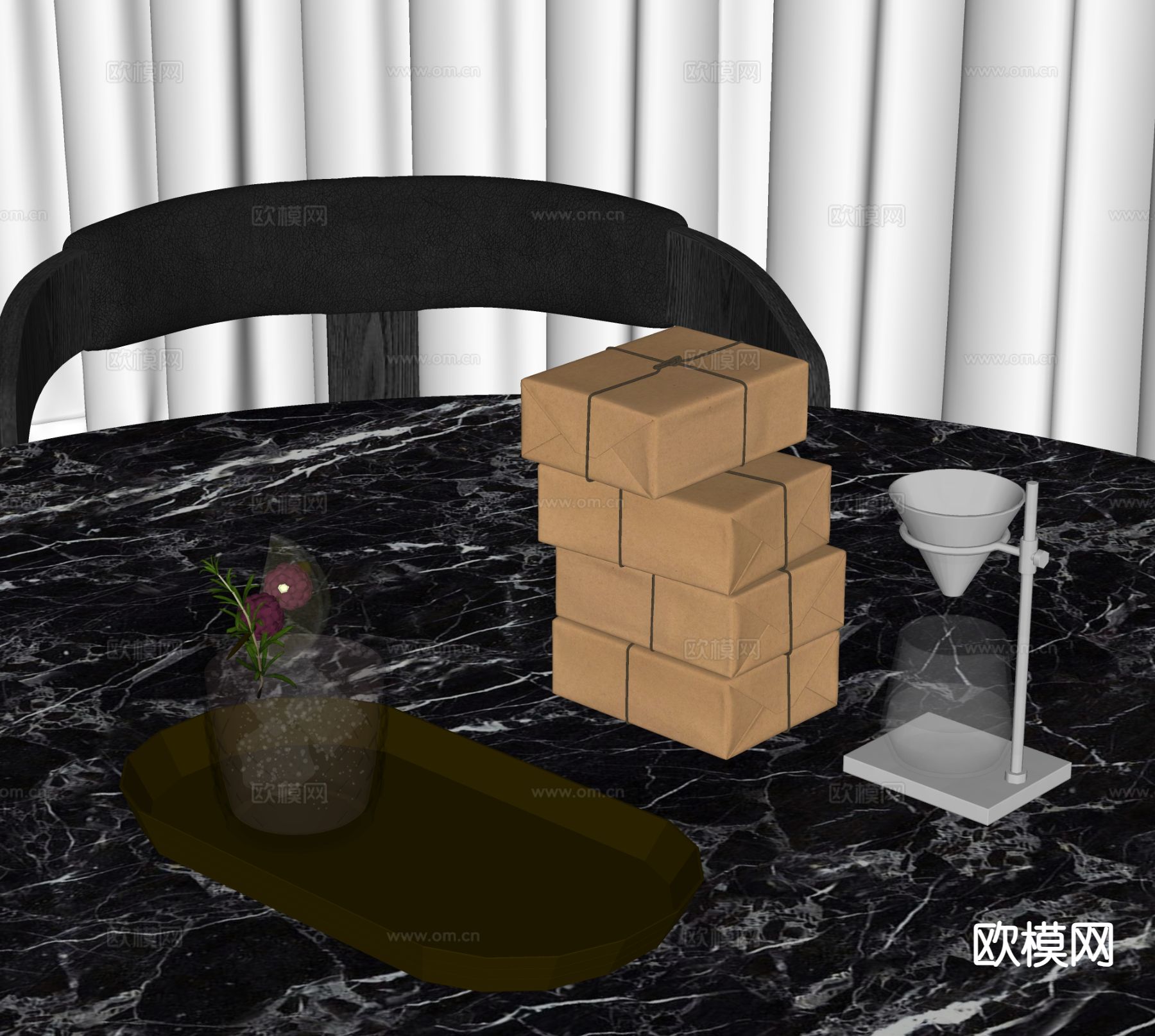 水杯 柠檬水 饮料 漏斗su模型下载（渲染图1）