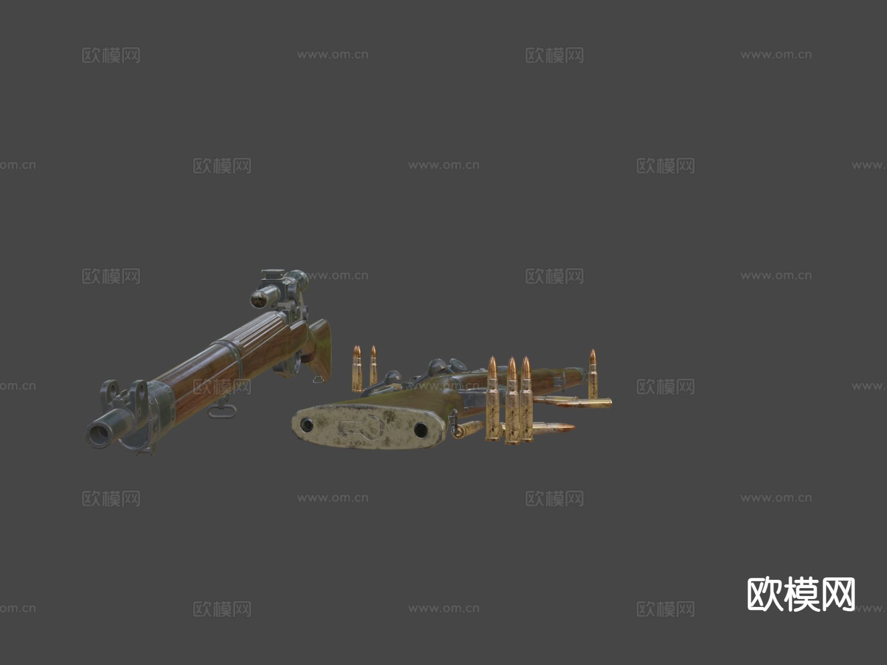 阻击步枪su模型下载（渲染图4）