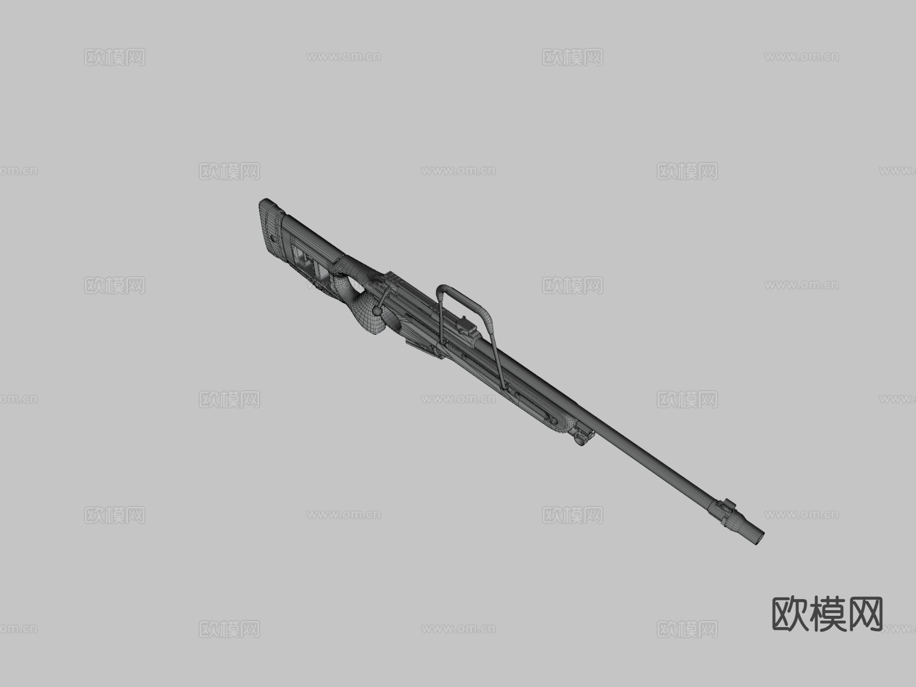 SV-98 狙击步枪 枪支 枪械su模型下载（渲染图3）