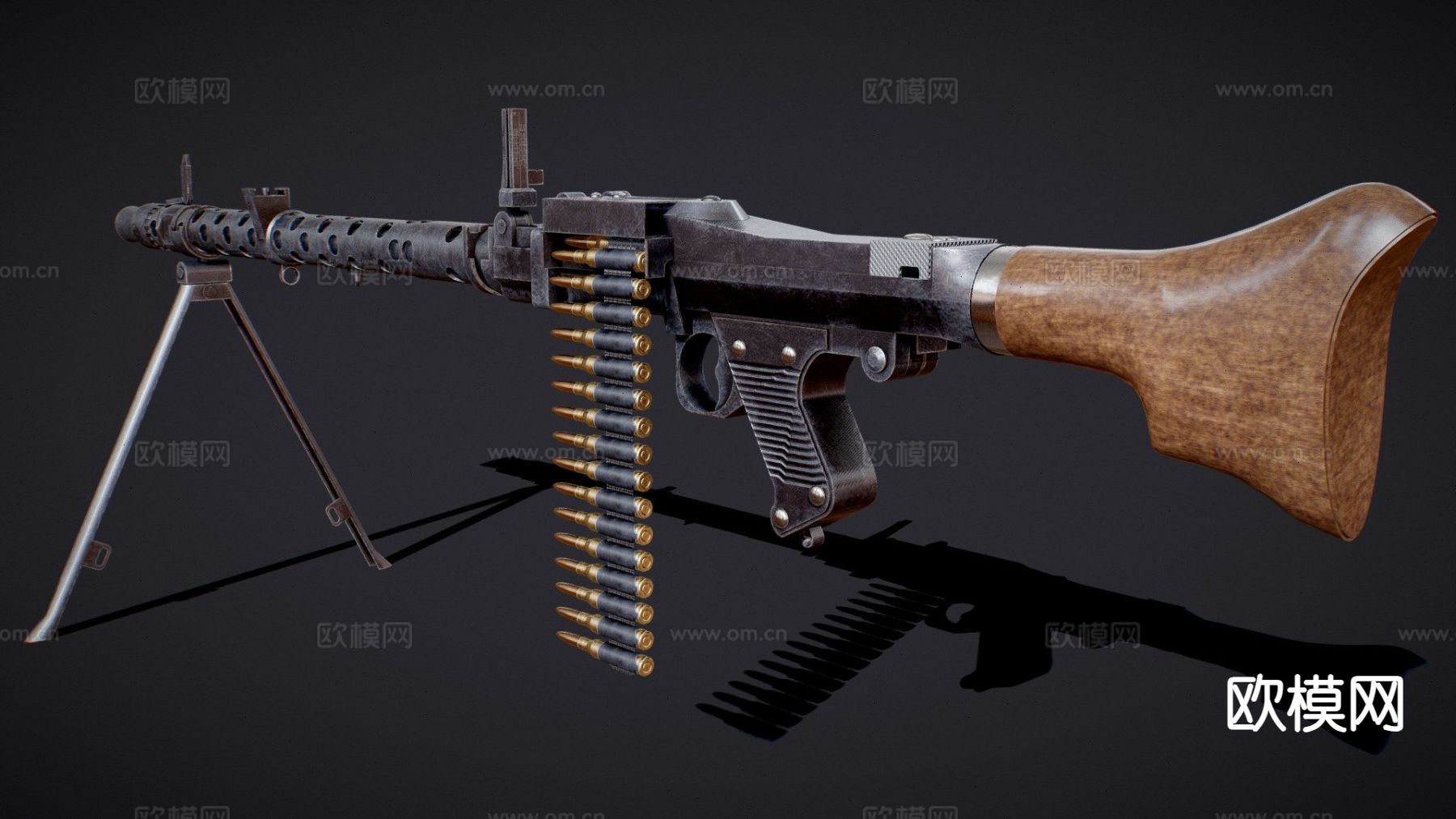 机枪德国武器su模型下载（渲染图2）