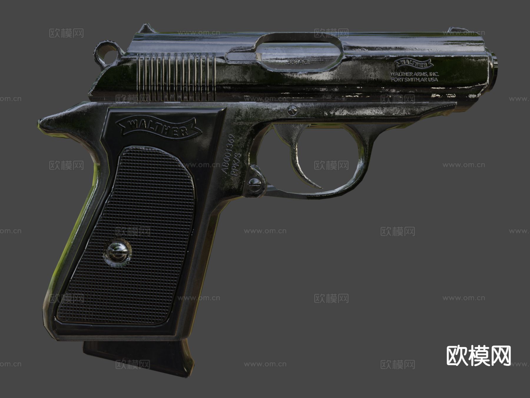 手枪 枪支 枪械su模型下载（渲染图7）