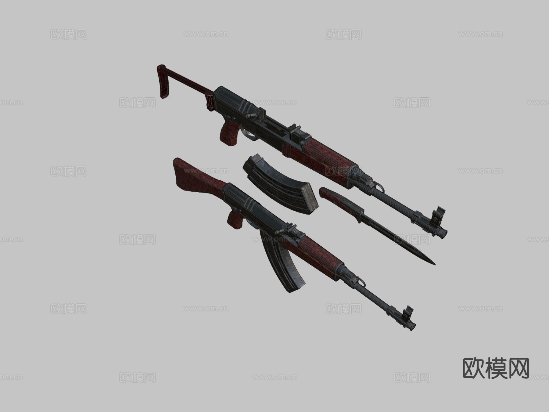 VZ.58P-VZ.58V 步枪 枪支 枪械su模型下载（渲染图1）