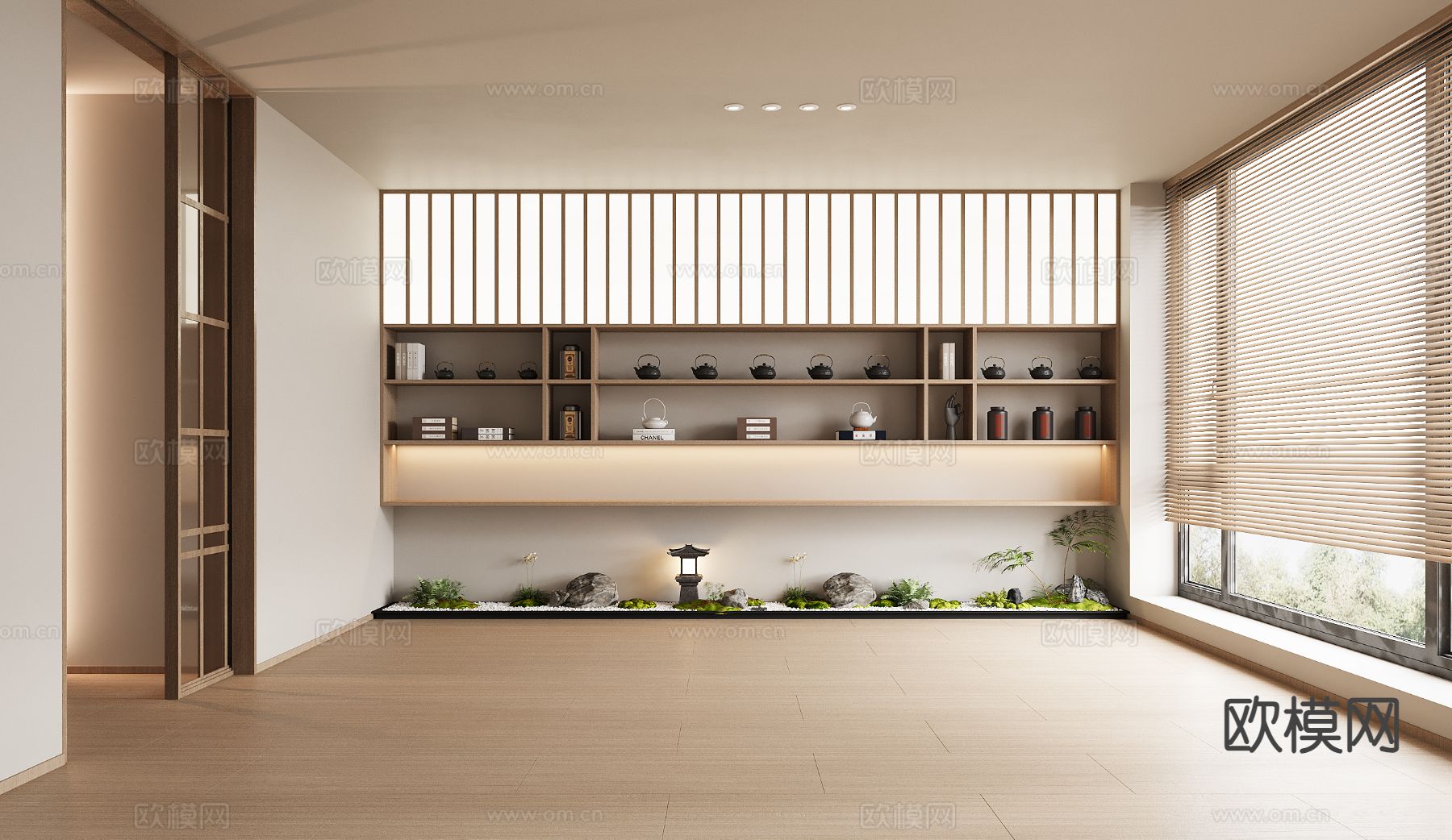 新中式茶柜3d模型下载