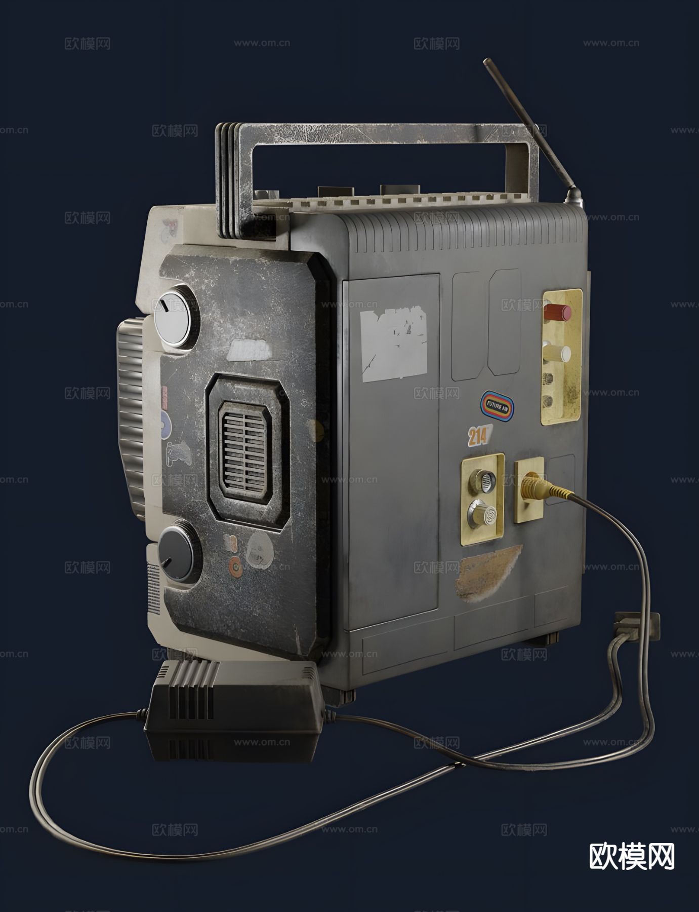 工业风电视3d模型下载（渲染图3）