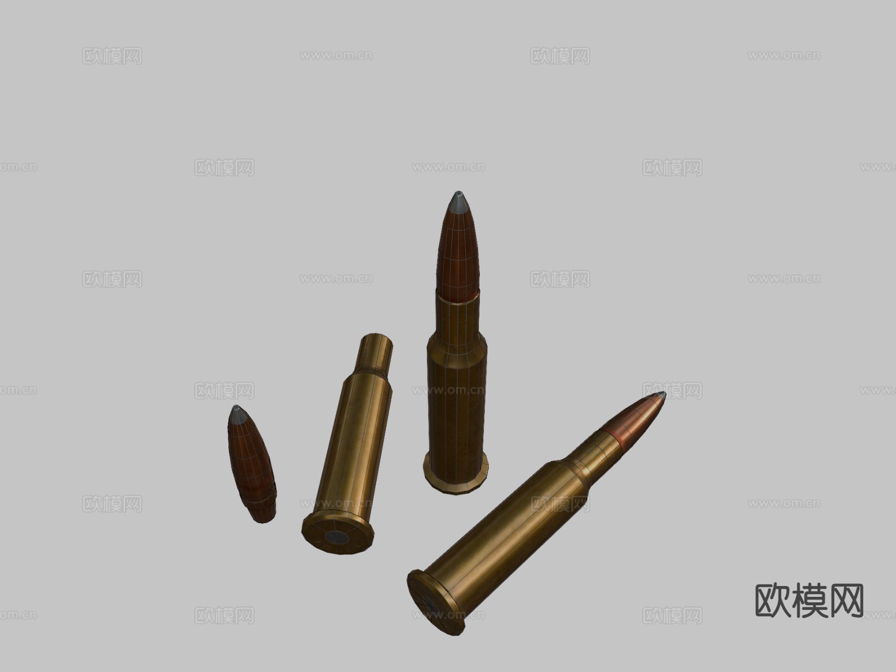 62 x 54mmR 弹药 子弹su模型下载（渲染图4）