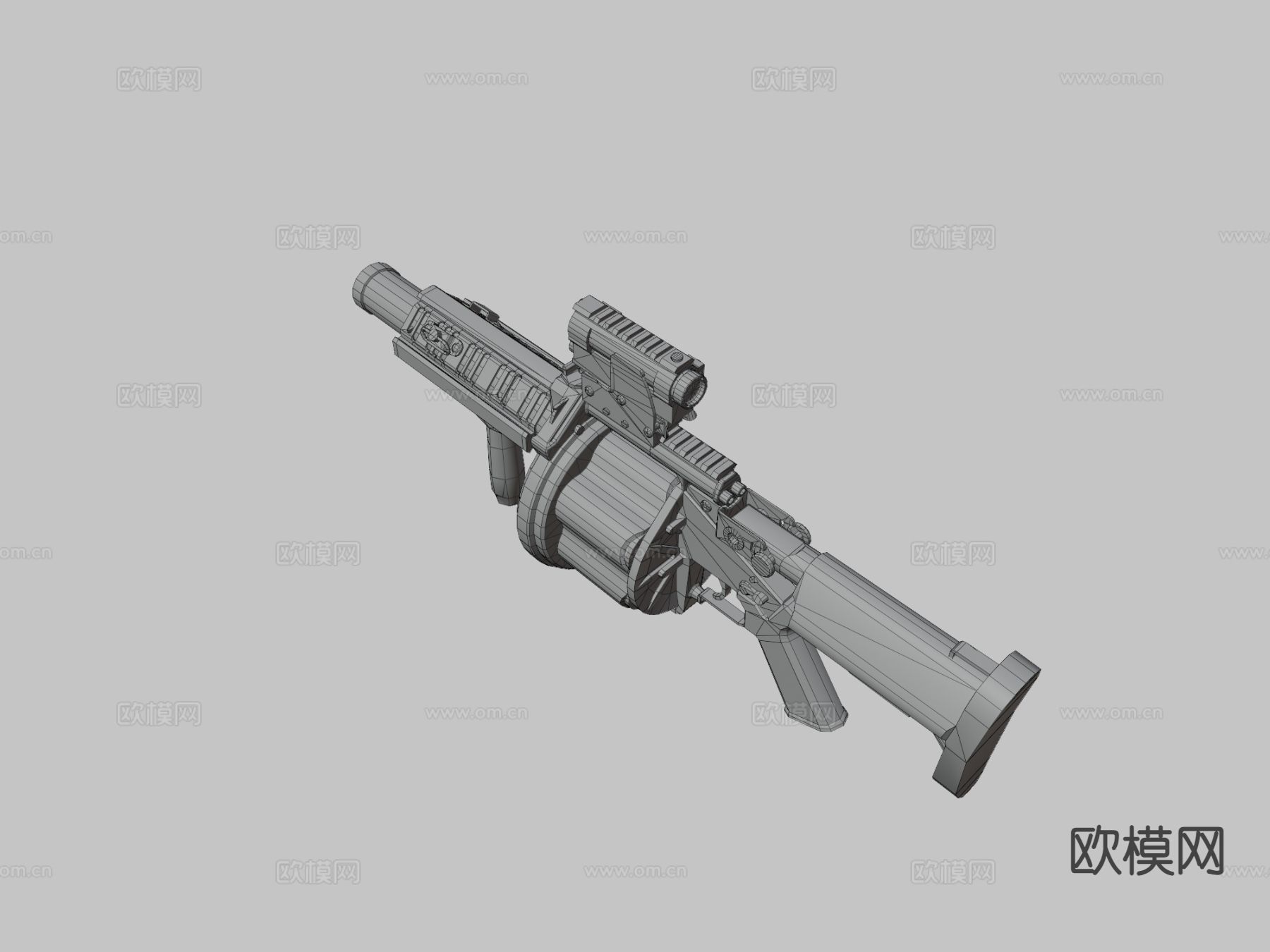 榴弹发射器 武器su模型下载（渲染图3）