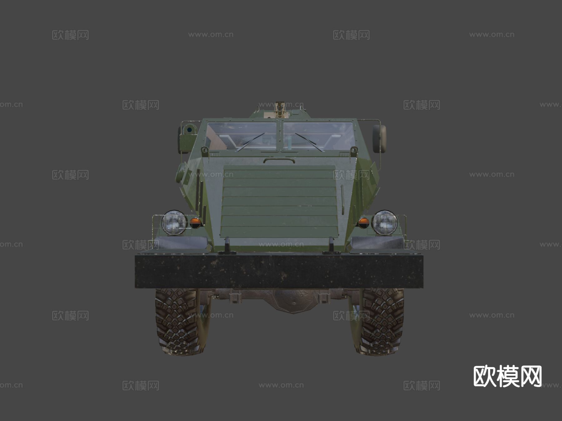 军事汽车 炮车 装甲车su模型下载（渲染图4）