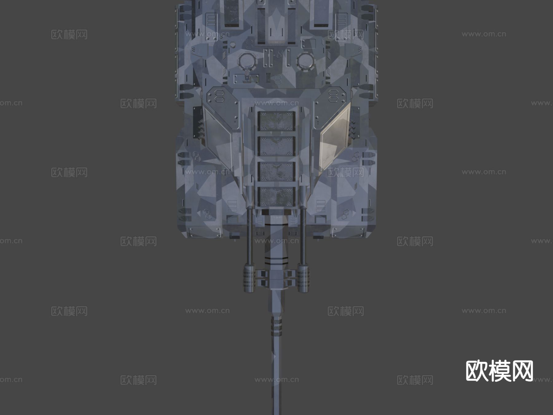 科幻地狱火重炮su模型下载（渲染图4）