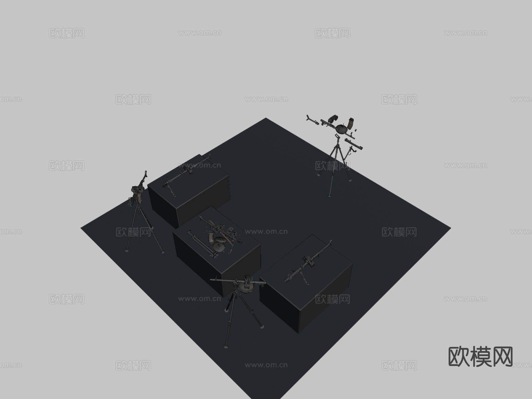 MG-15 轻机枪 枪支 枪械su模型下载（渲染图1）