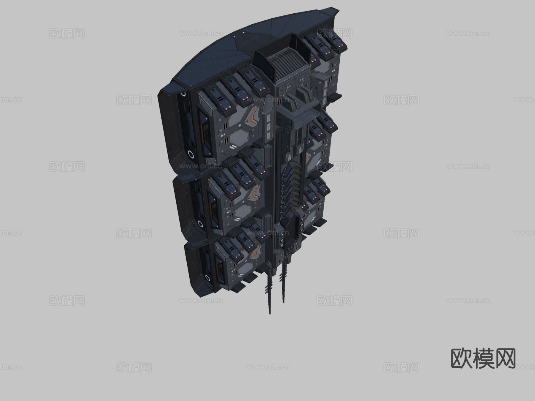 科幻研究站su模型下载（渲染图1）