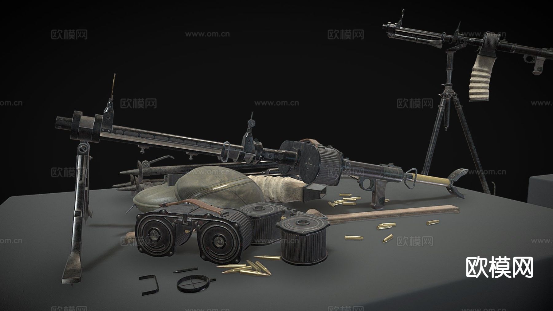 MG-15 轻机枪 枪支 枪械su模型下载（渲染图2）
