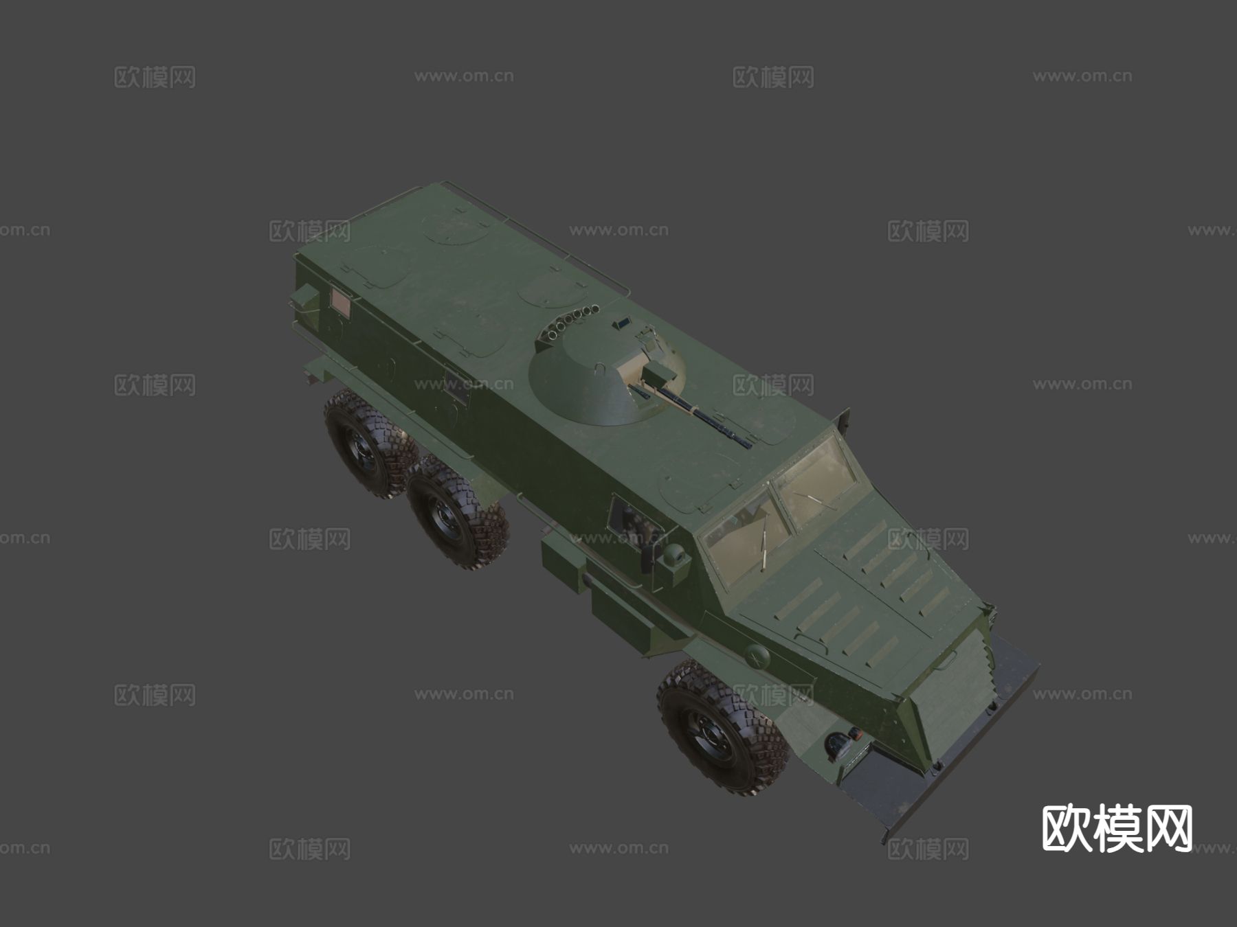 军事汽车 炮车 装甲车su模型下载（渲染图5）