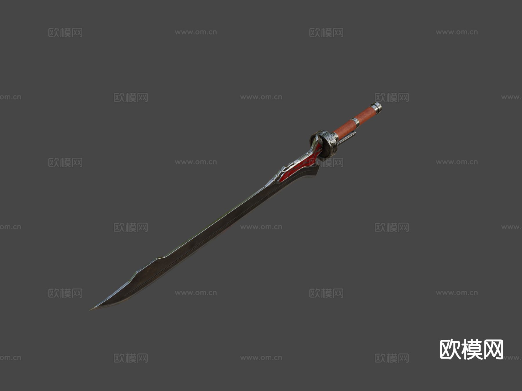 红皇后剑 游戏道具su模型下载（渲染图6）