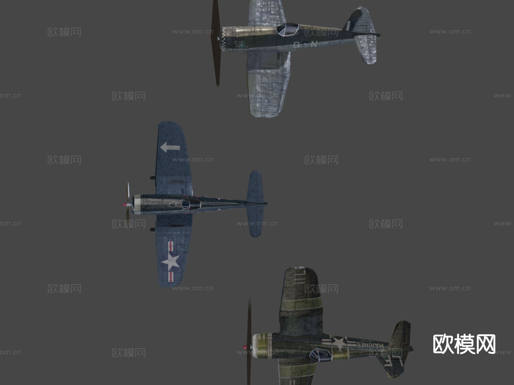 老式战斗机 轰炸机su模型下载（渲染图7）