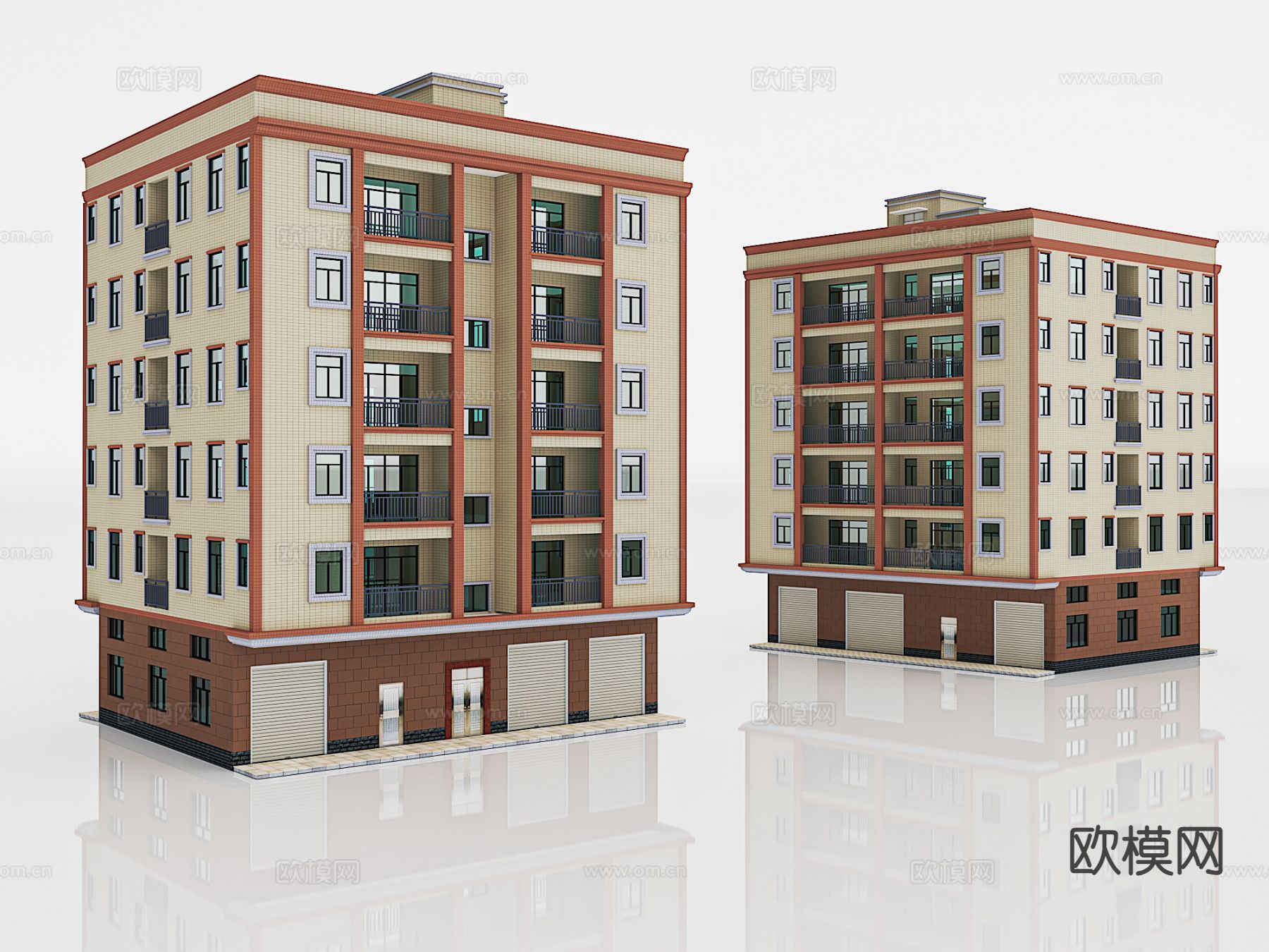 现代住宅楼构件3d模型