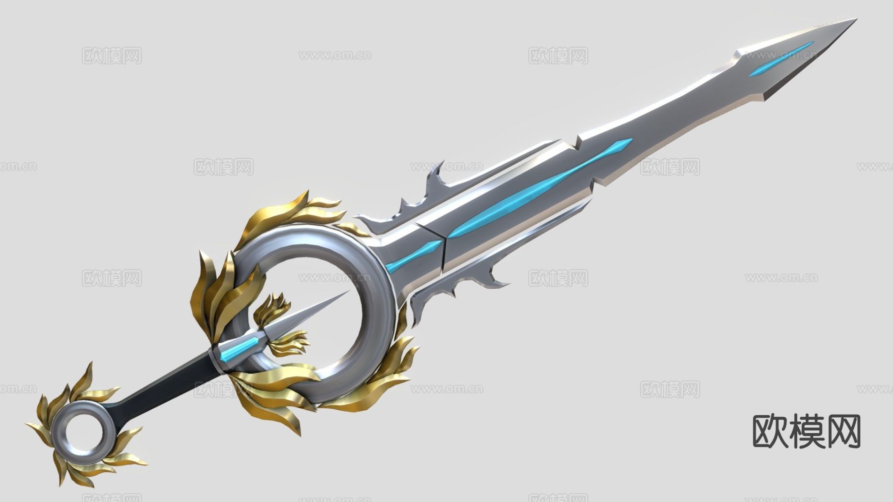 科幻光剑 游戏道具su模型下载（渲染图2）