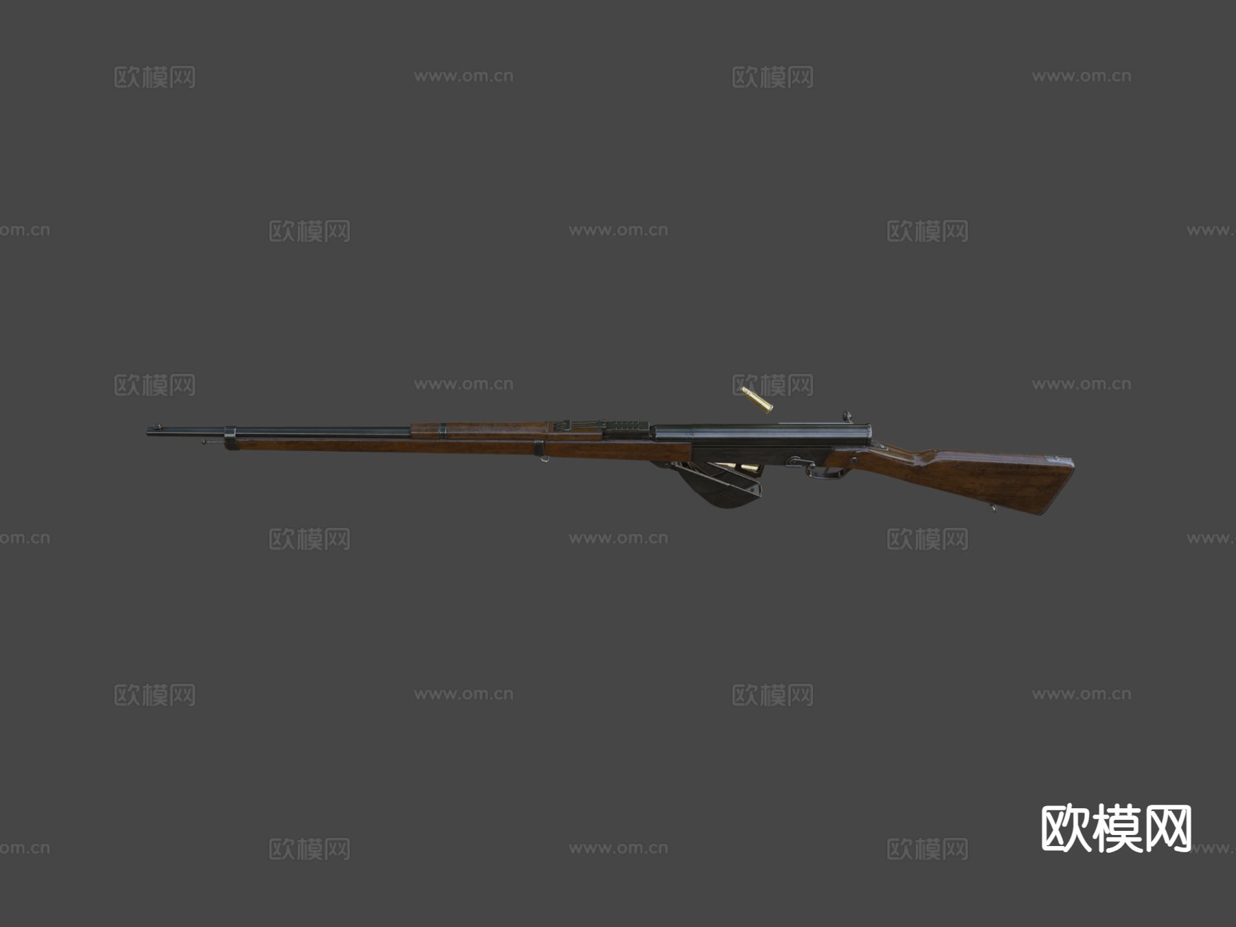 M1917 半自动步枪 枪支 枪械su模型下载（渲染图6）