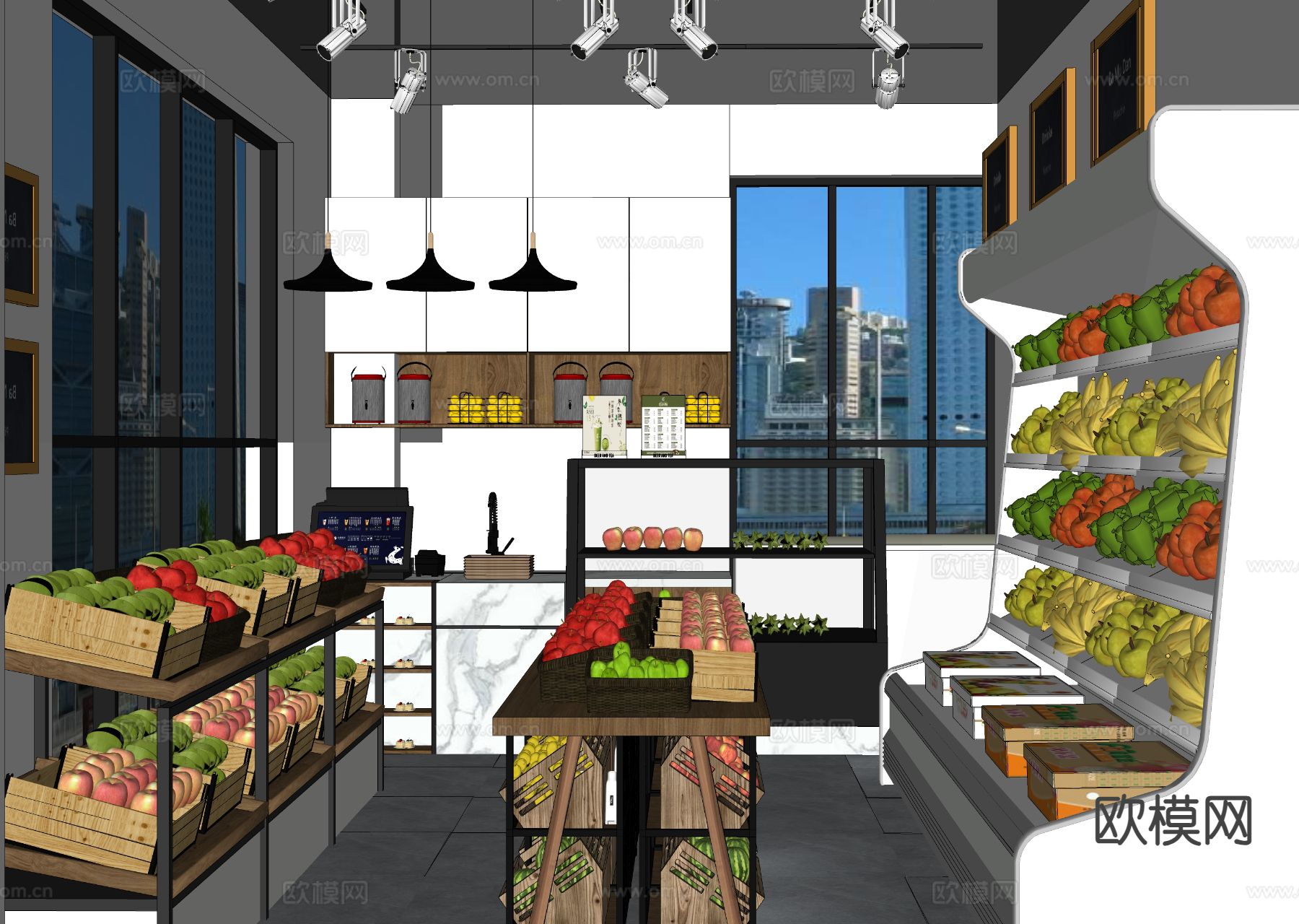 百货超市 生活超市su模型下载（渲染图1）