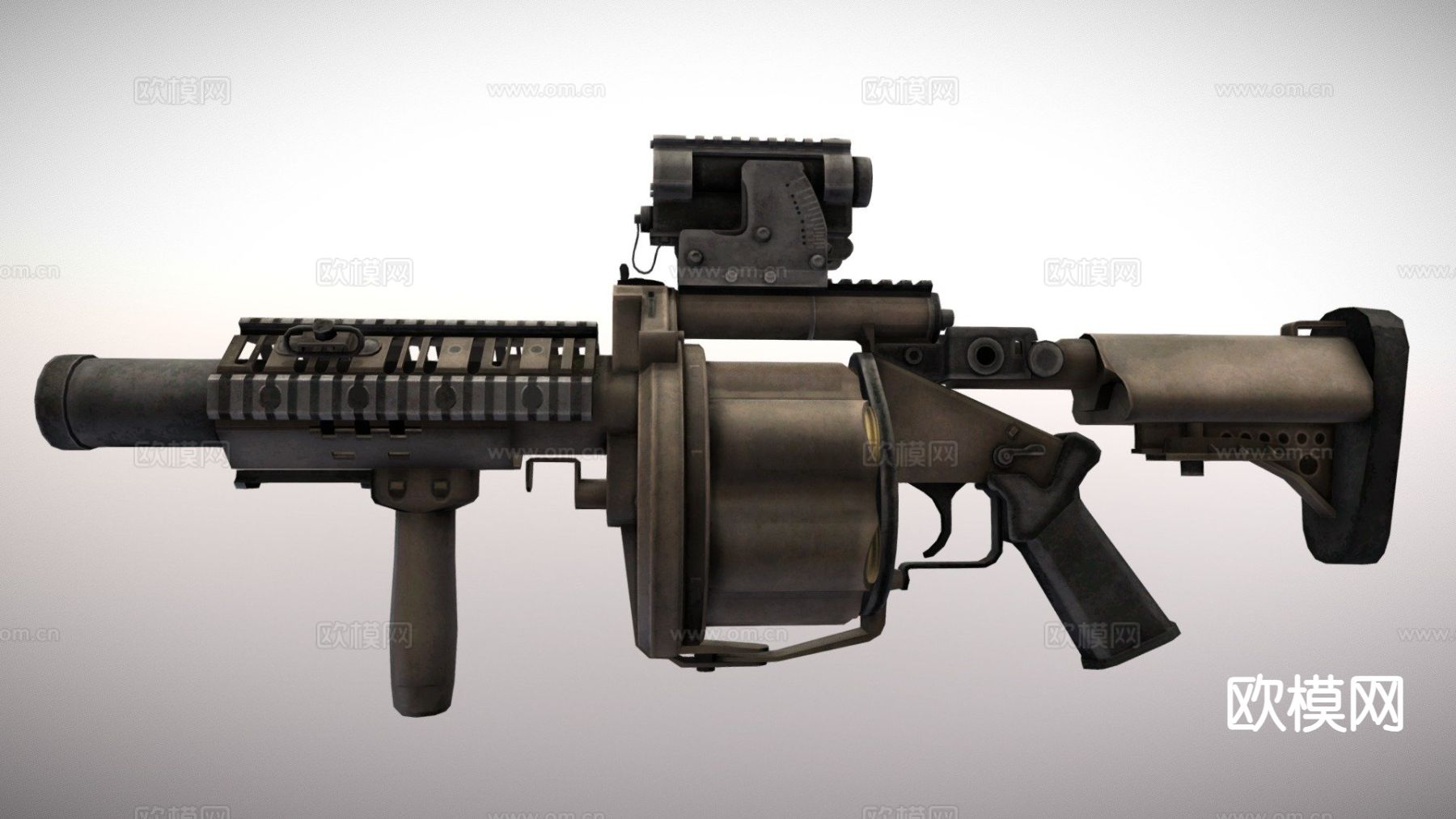 榴弹发射器 武器su模型下载（渲染图2）