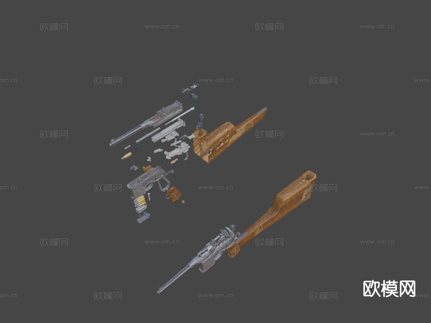 狙击步枪 枪支 枪械su模型下载（渲染图4）