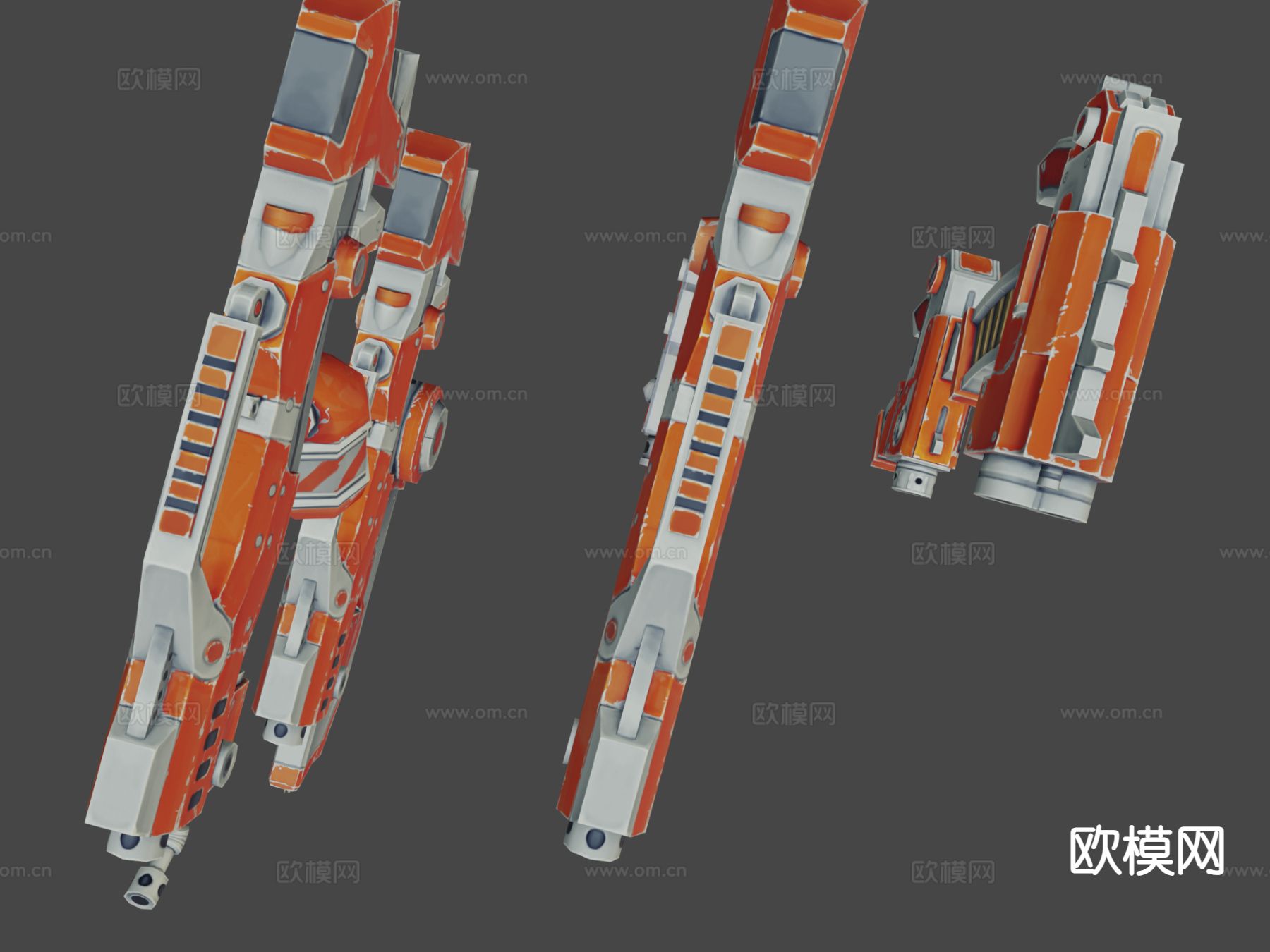 手绘系列枪支套装su模型下载（渲染图7）
