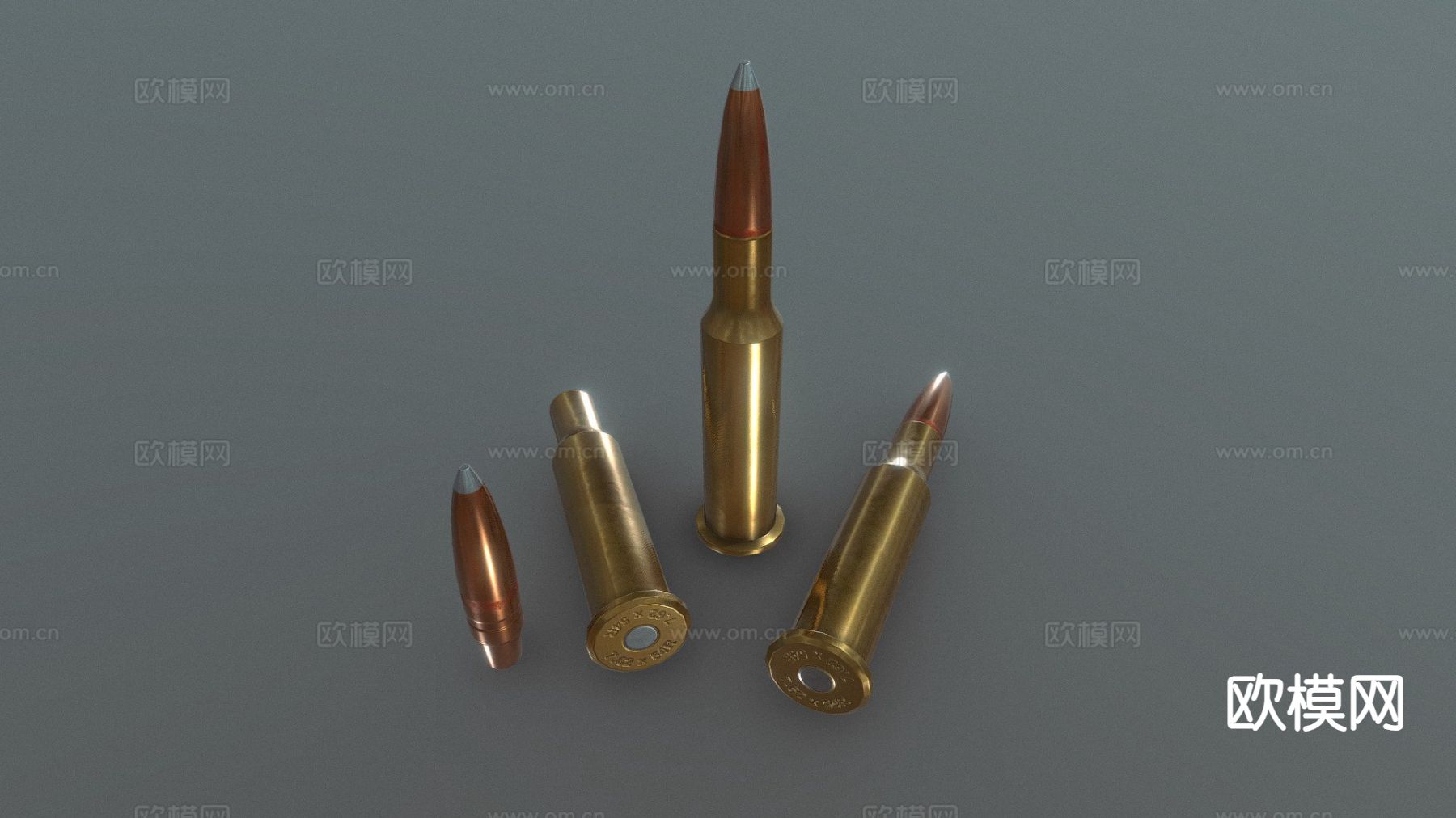 62 x 54mmR 弹药 子弹su模型下载（渲染图2）