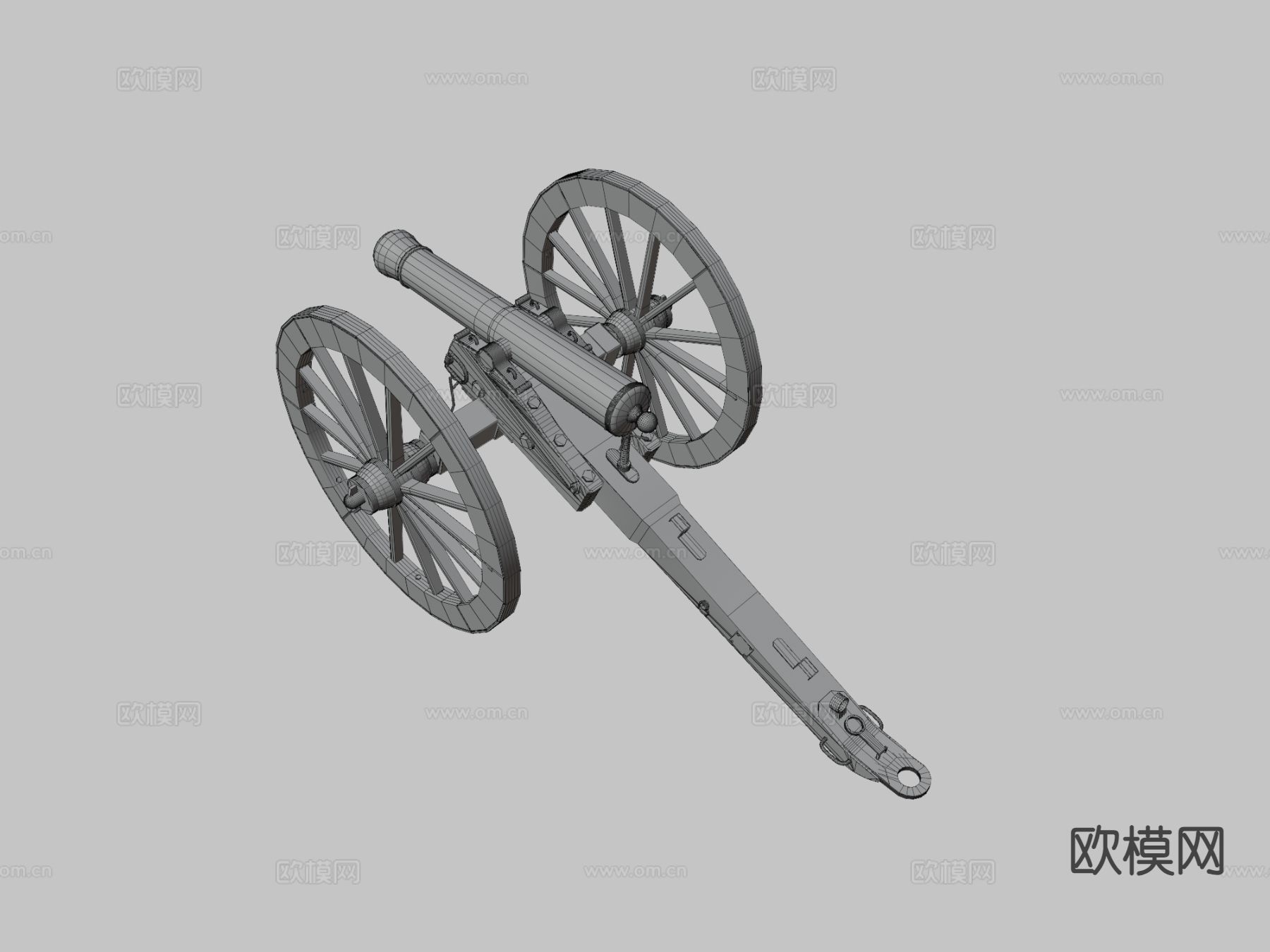 炮车 榴弹炮 武器su模型下载（渲染图3）