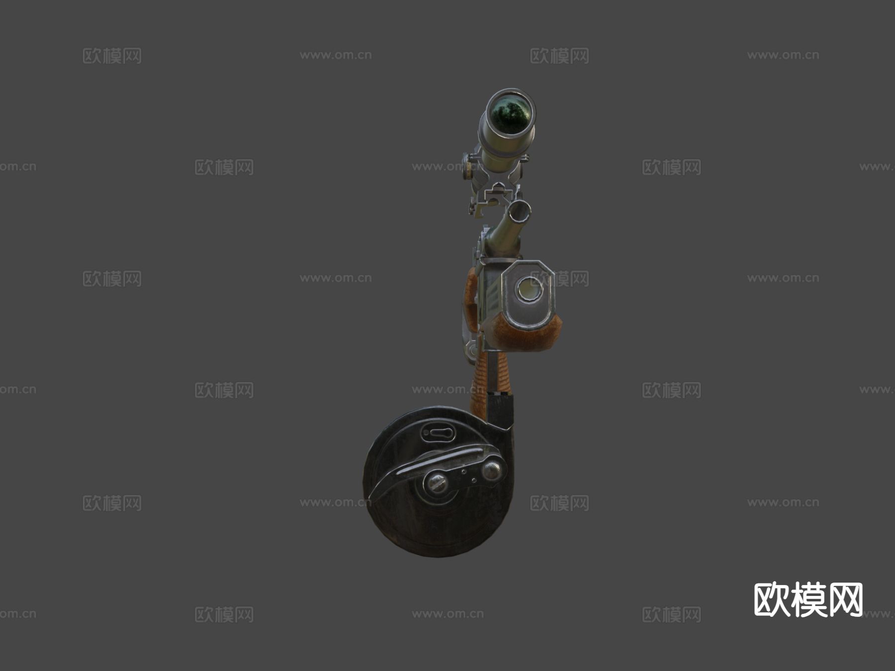 鼓式弹匣枪 枪支 枪械su模型下载（渲染图5）