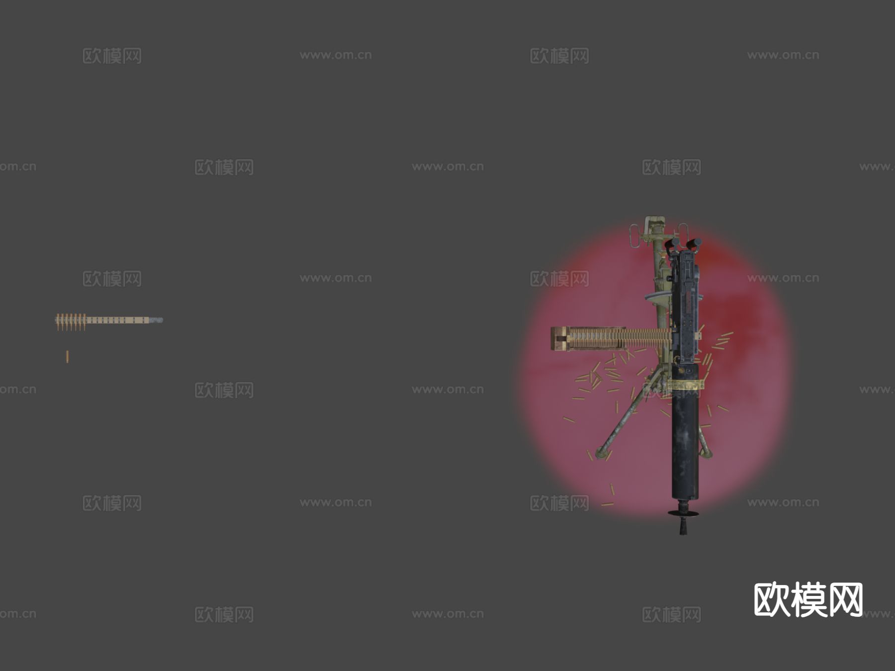 马克沁机枪 枪支 枪械su模型下载（渲染图6）