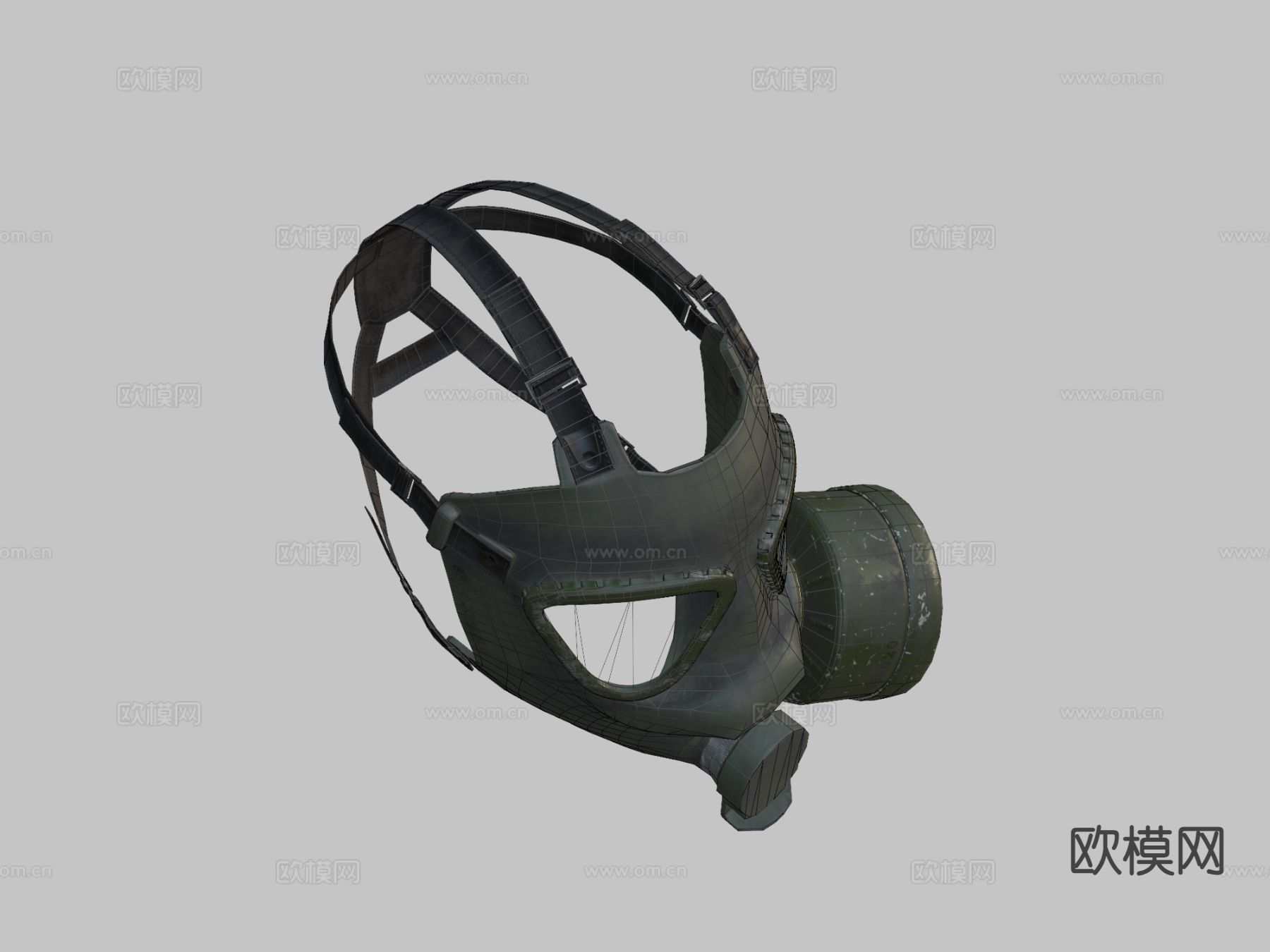 防毒面具su模型下载（渲染图1）