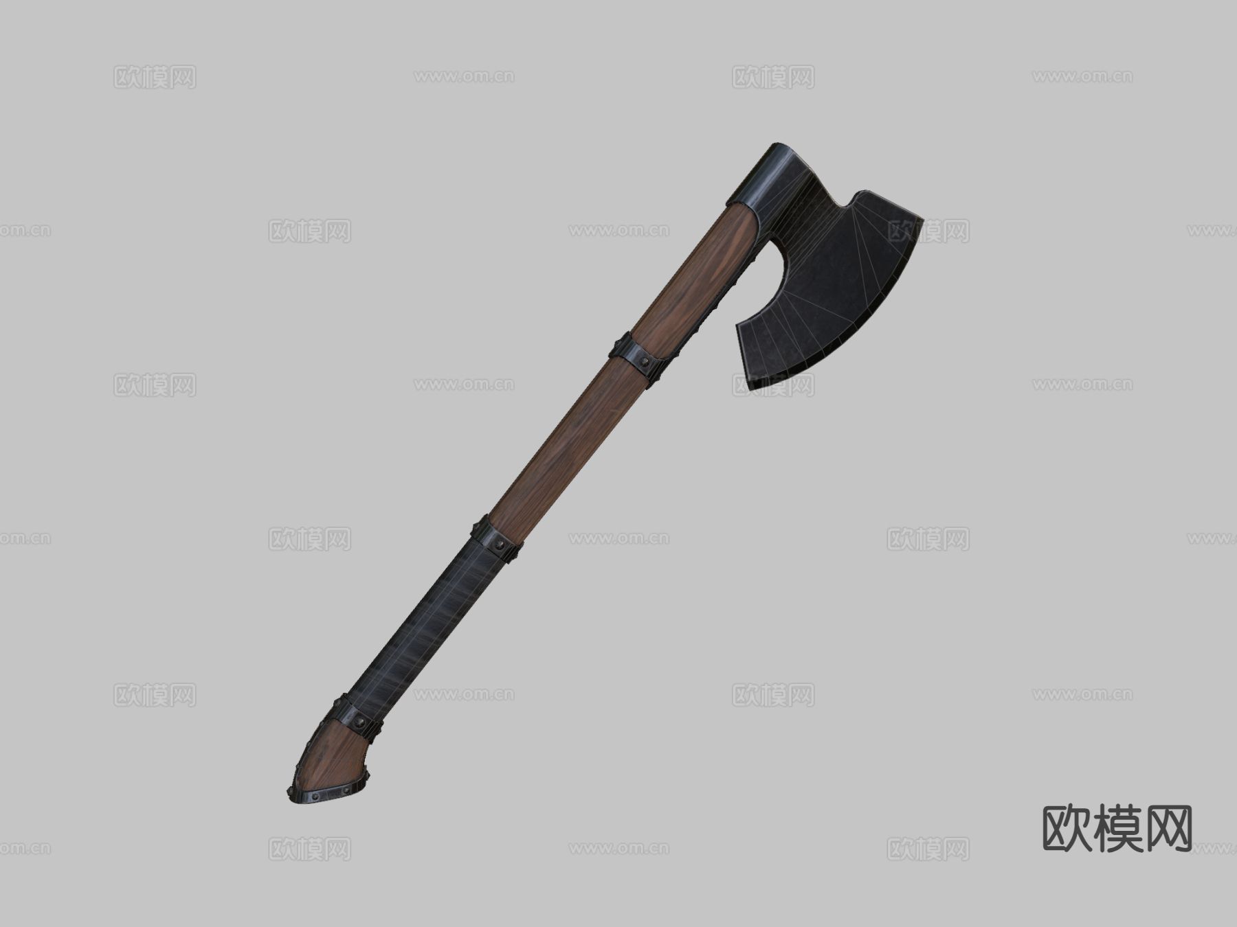 中世纪斧su模型下载（渲染图1）