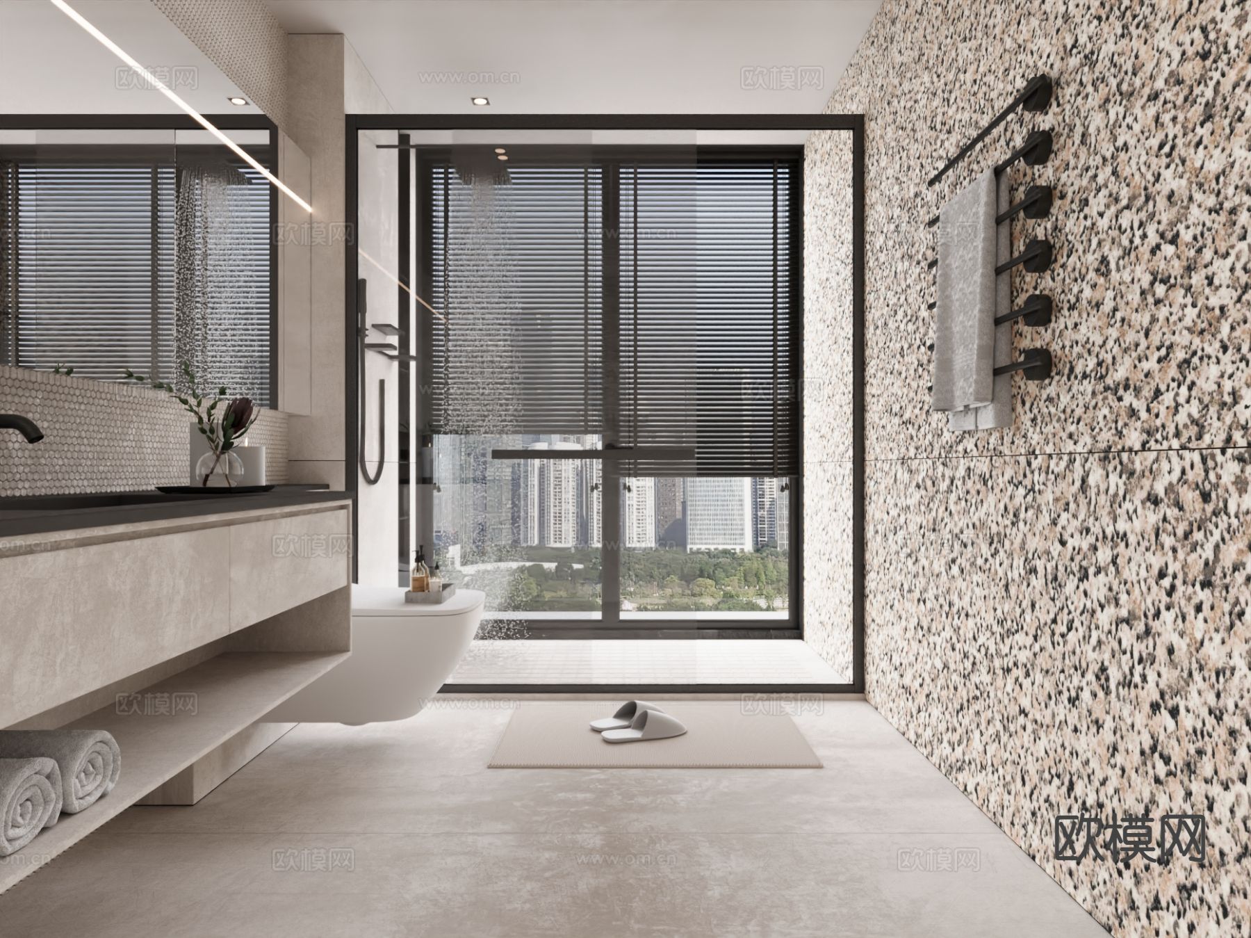 侘寂卫生间 浴室su模型下载（渲染图2）