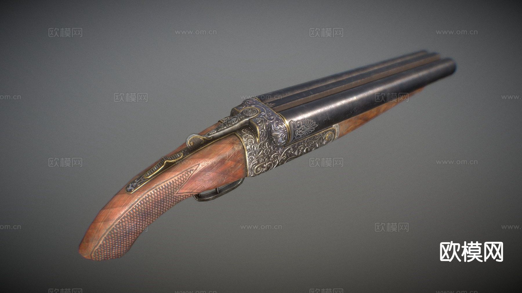 短管猎枪 枪支 枪械su模型下载（渲染图2）