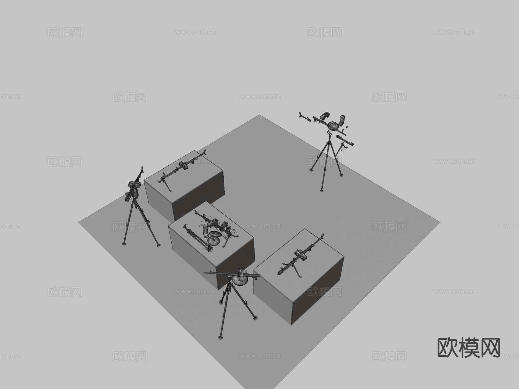 MG-15 轻机枪 枪支 枪械su模型下载（渲染图3）
