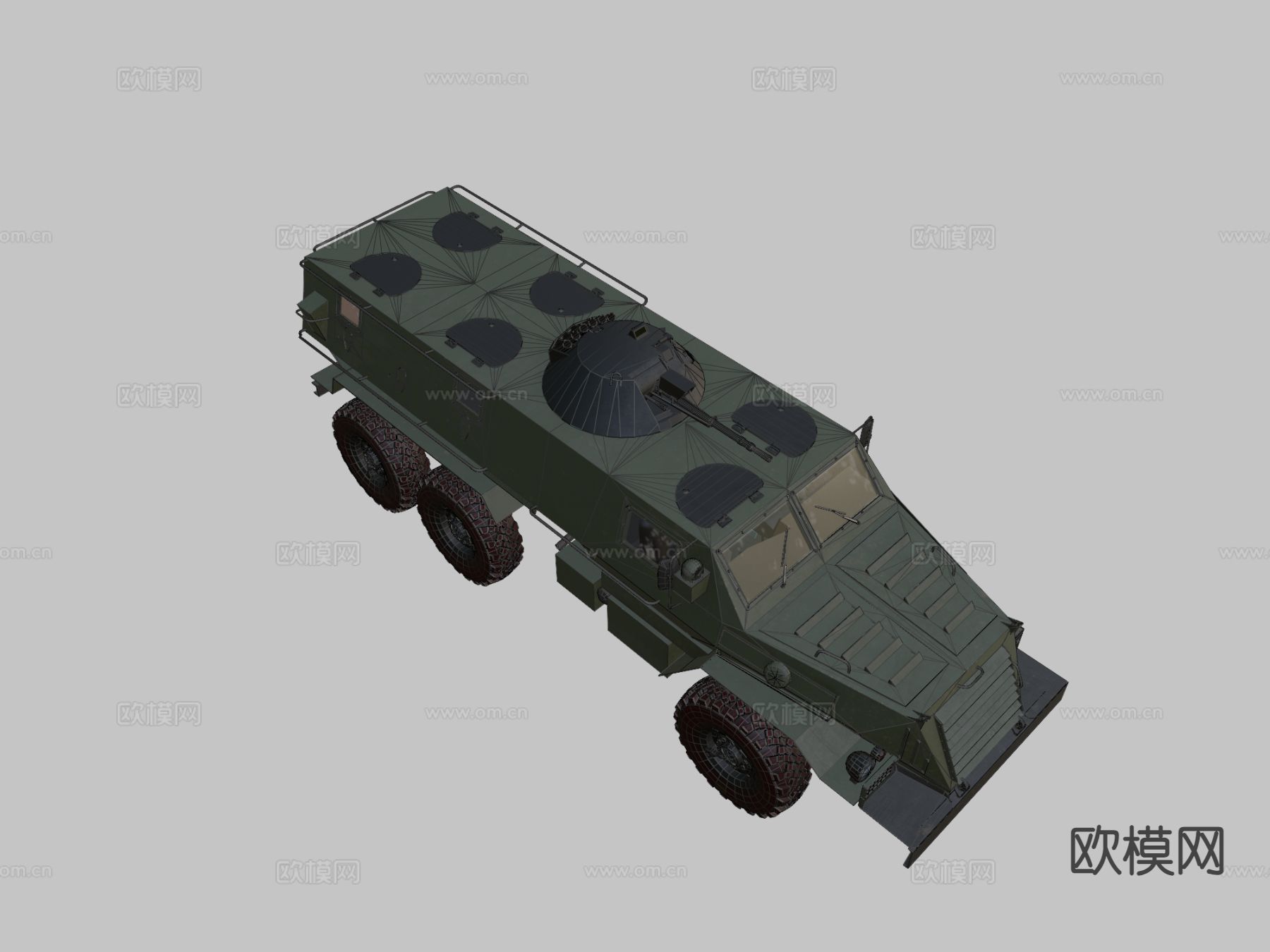 军事汽车 炮车 装甲车su模型下载（渲染图1）