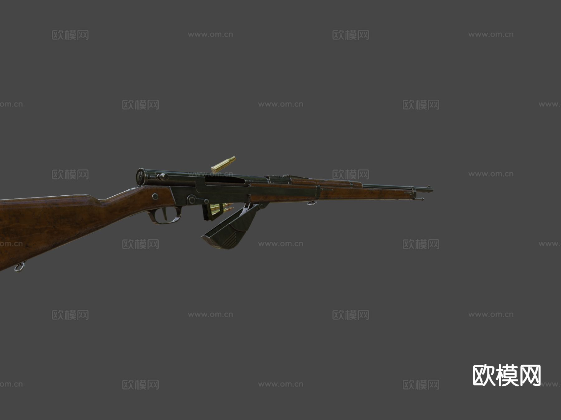 M1917 半自动步枪 枪支 枪械su模型下载（渲染图7）